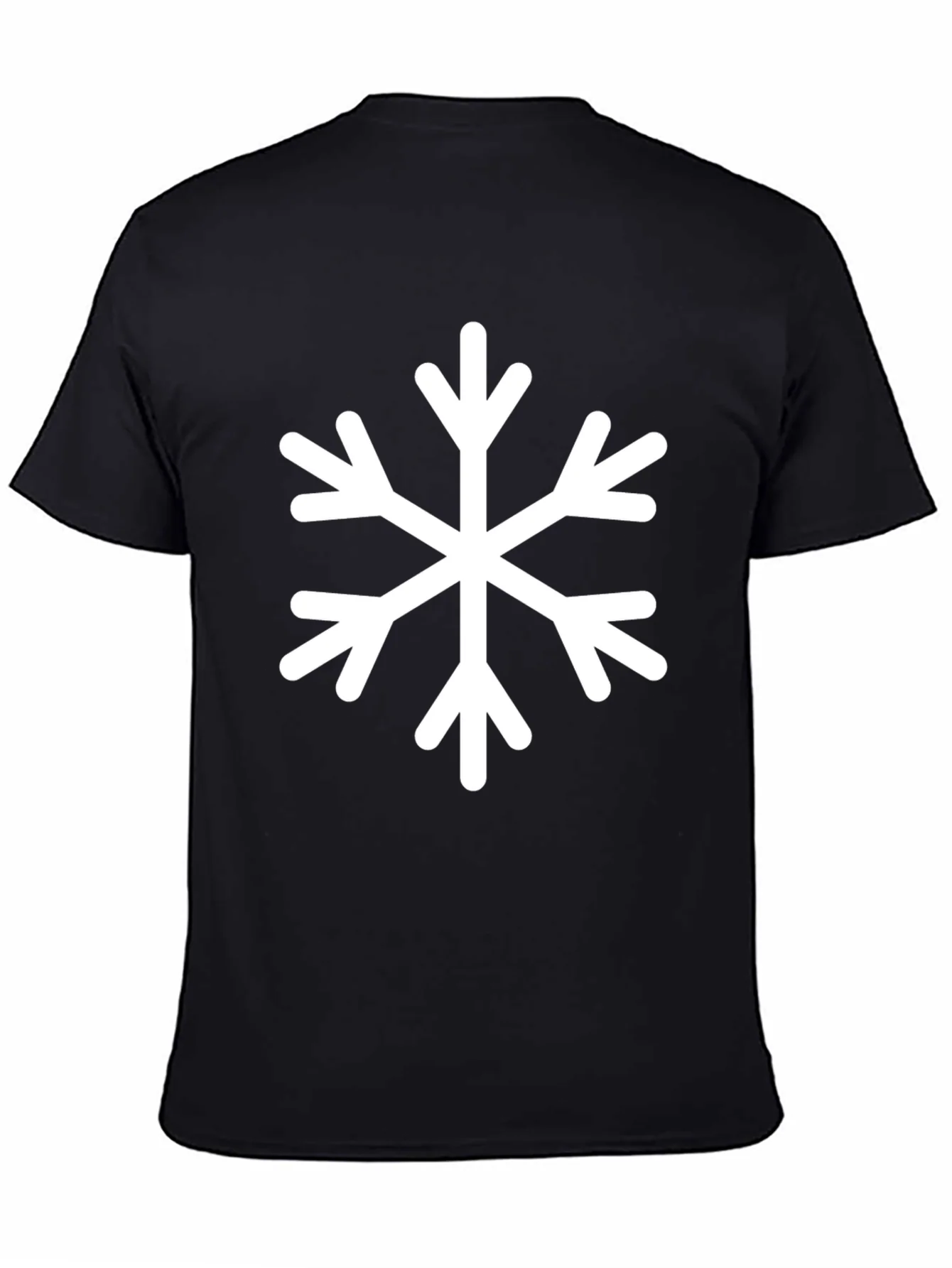 Camiseta Negra Copo de Nieve Invierno