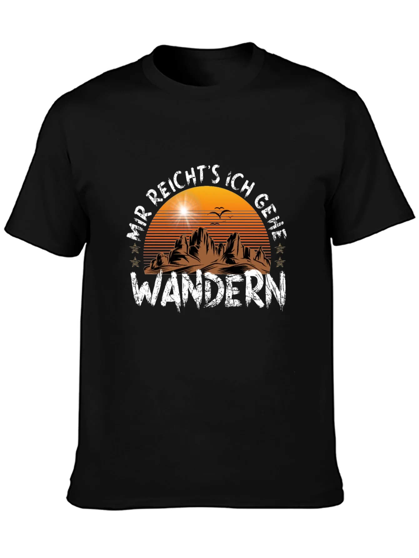 Camiseta Negra Wandern: ?Aventura al Aire Libre!
