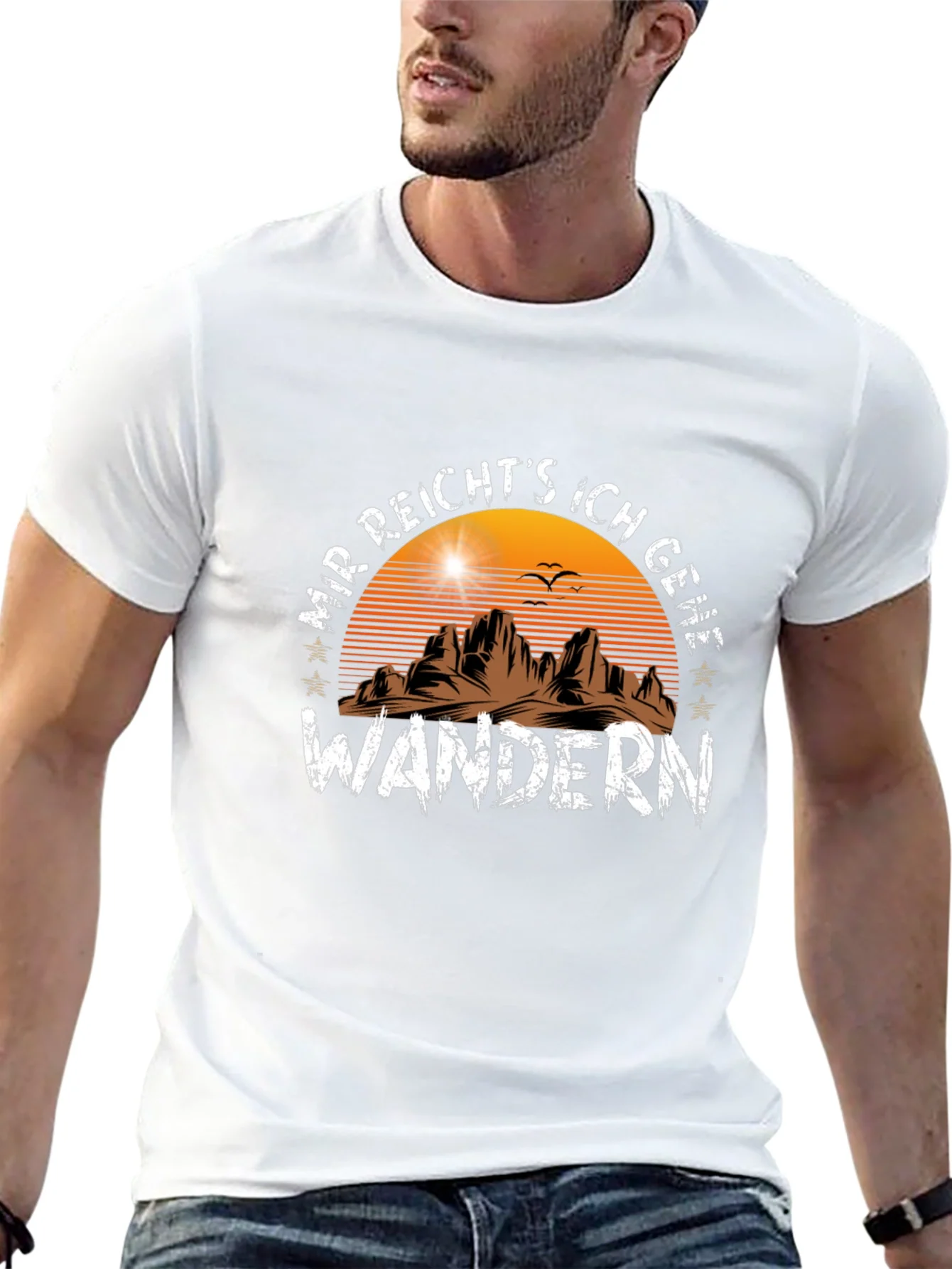 Camiseta Negra Wandern: ?Aventura al Aire Libre!