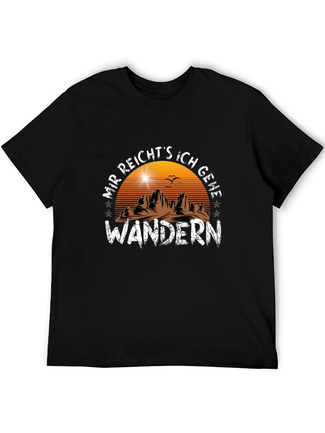 Camiseta Negra Wandern: ?Aventura al Aire Libre!