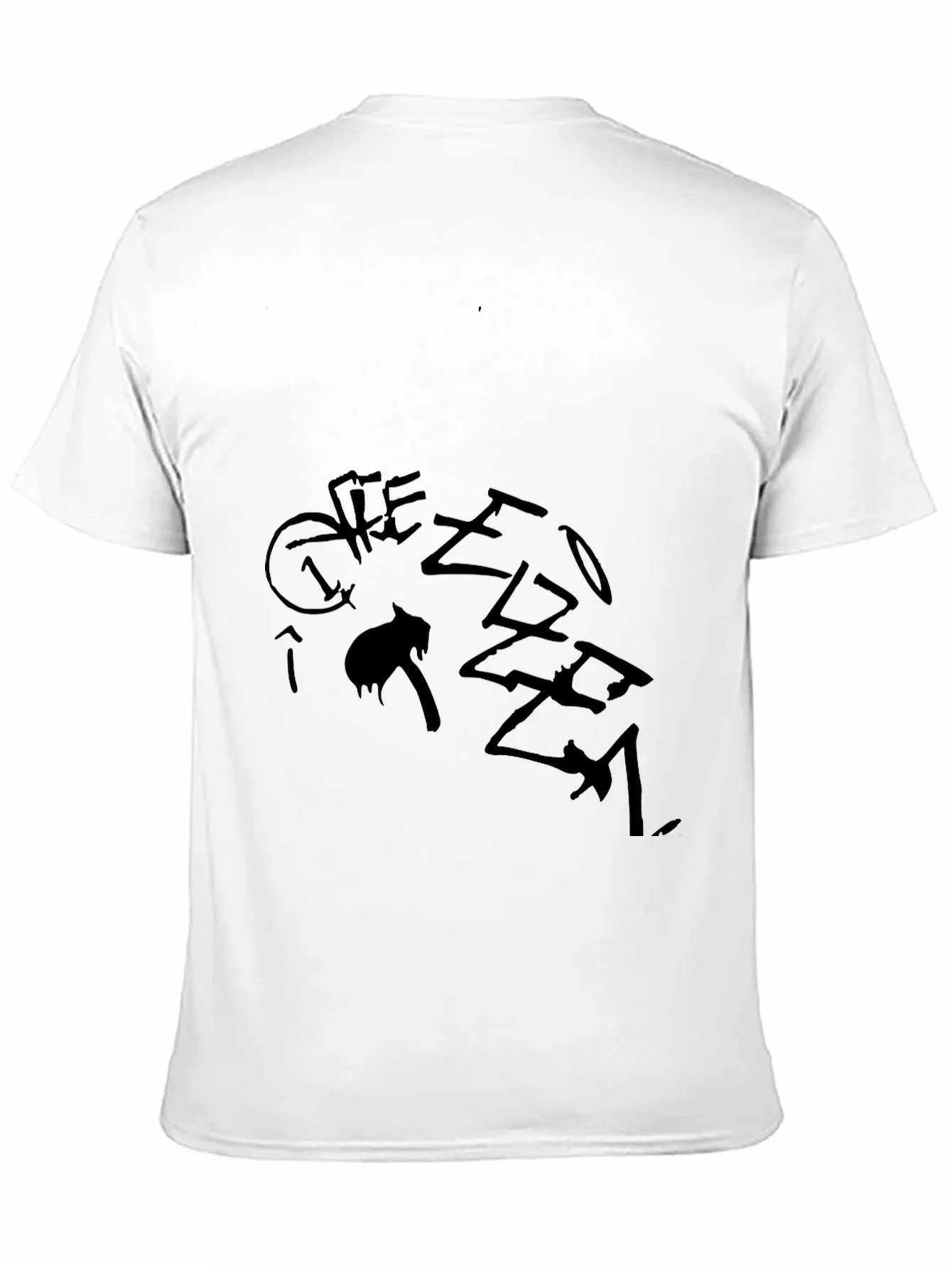 Camiseta Negra con Dise?o Gr¨¢fico Abstracto