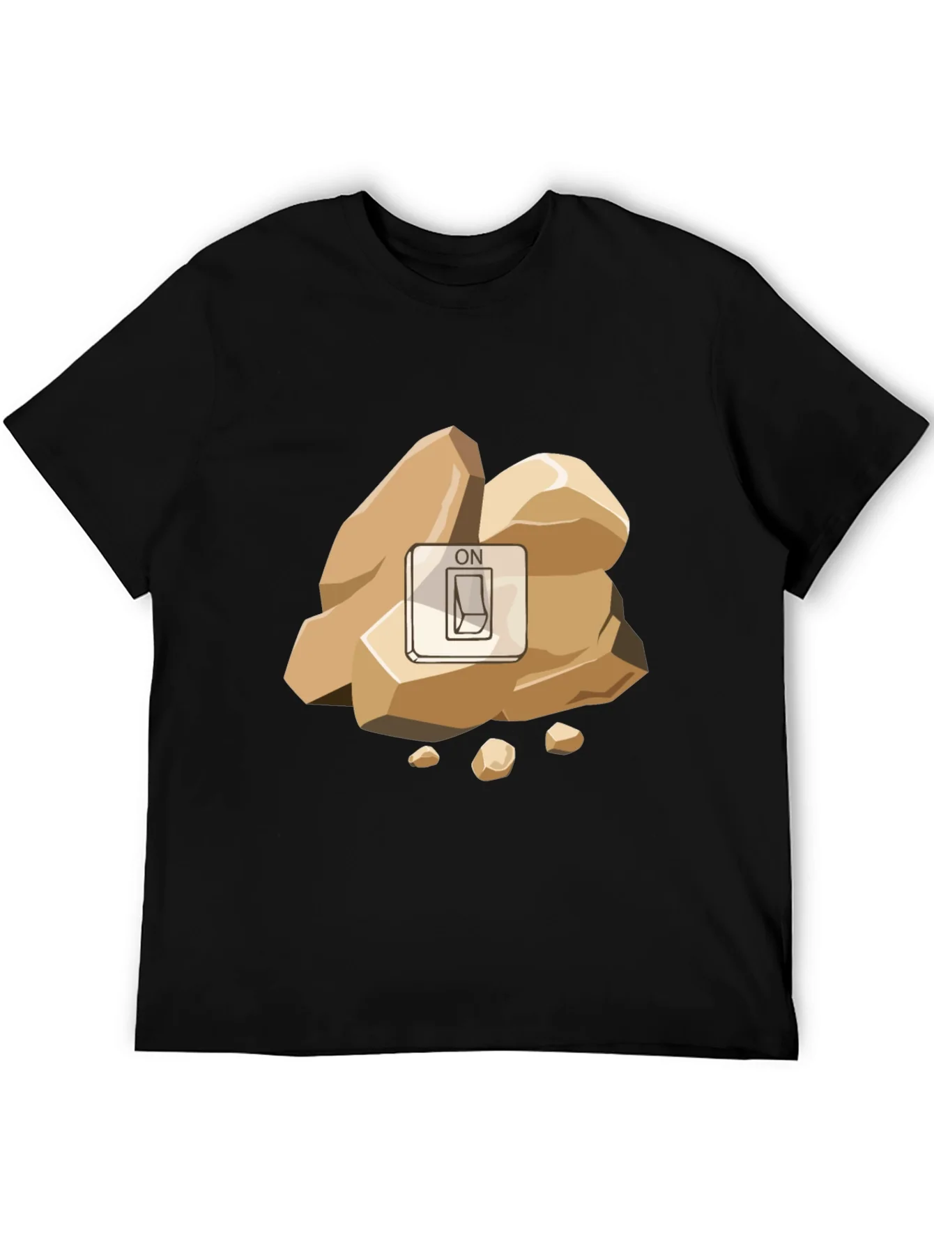 Camiseta Negra Roca Encendida Original y Divertida