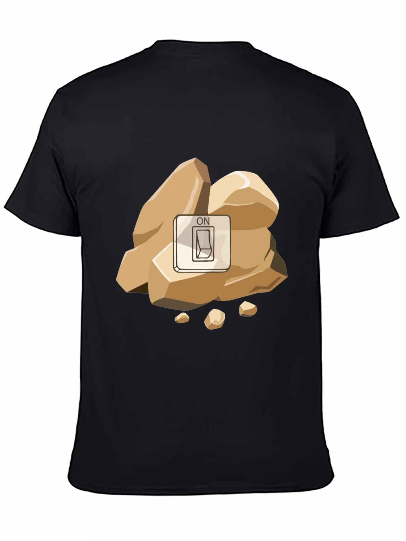 Camiseta Negra Roca Encendida Original y Divertida