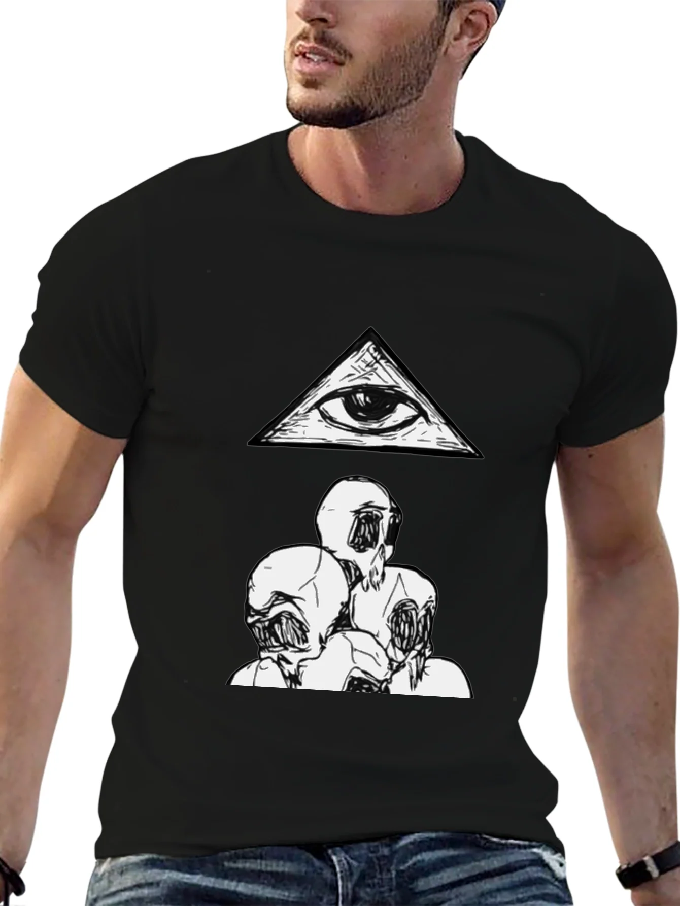 Camiseta negra con dise?o Illuminati