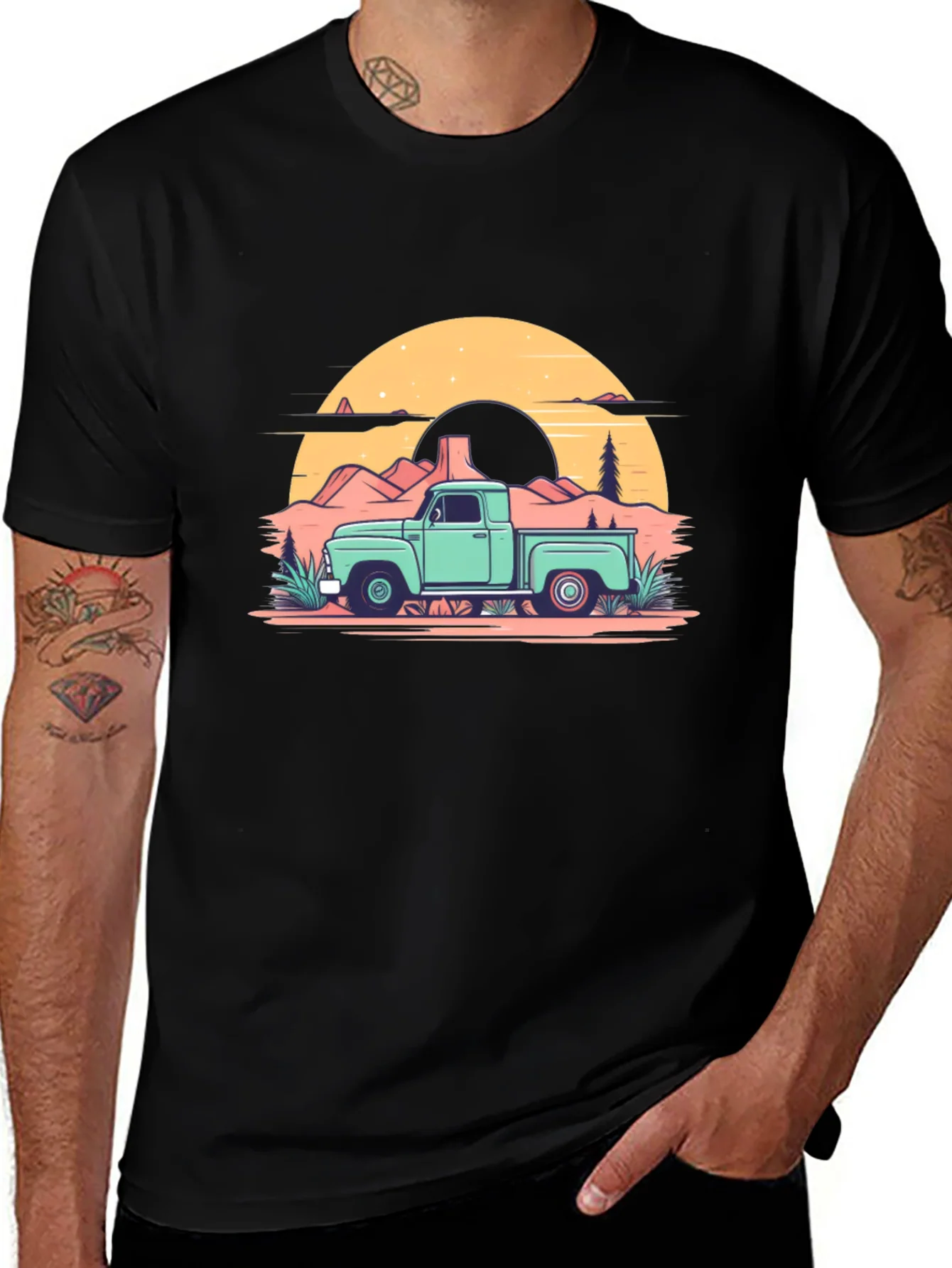 Rebbecca Retro Truck Graphic Tee - Black