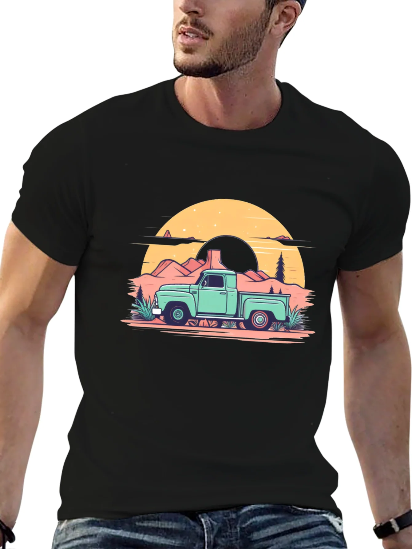 Rebbecca Retro Truck Graphic Tee - Black
