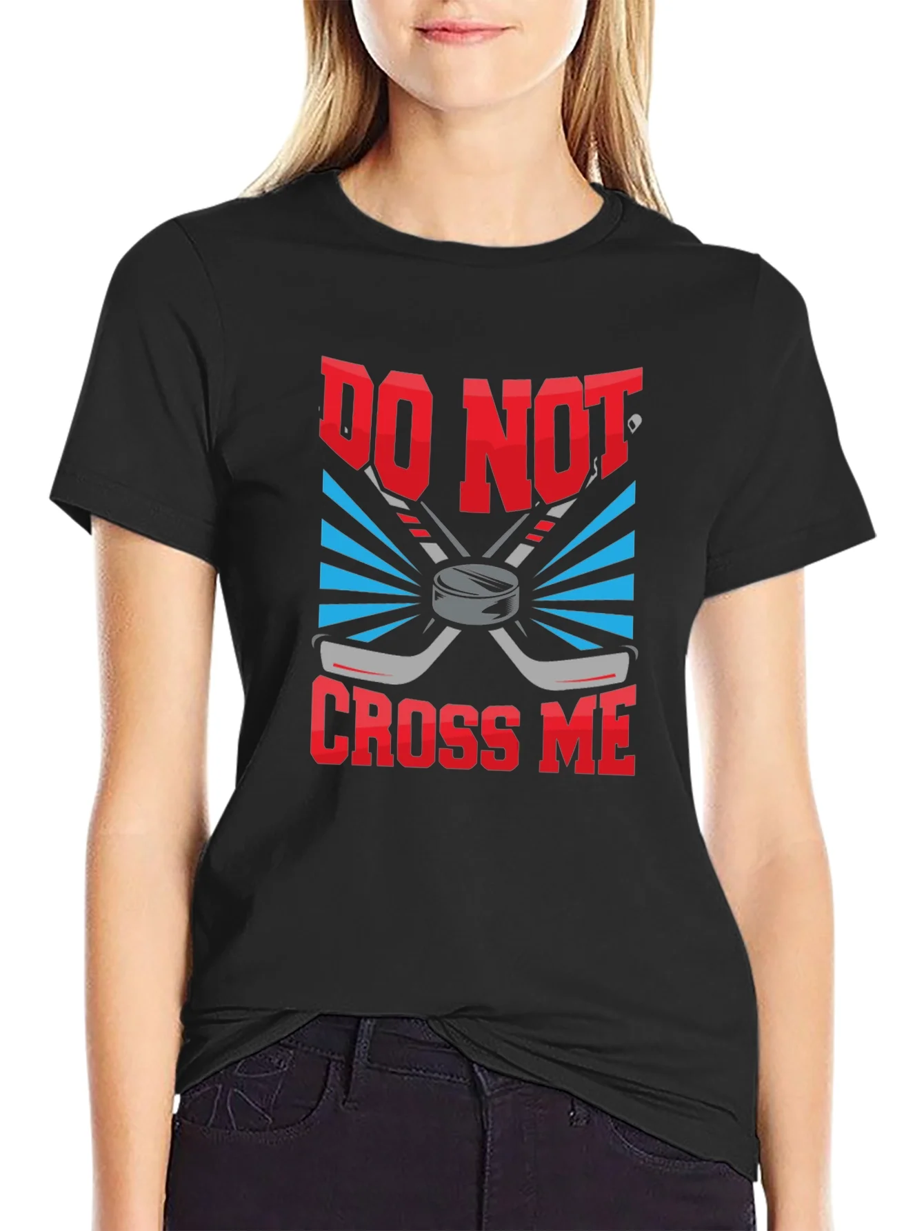 Camiseta Negra Do Not Cross Me Hockey