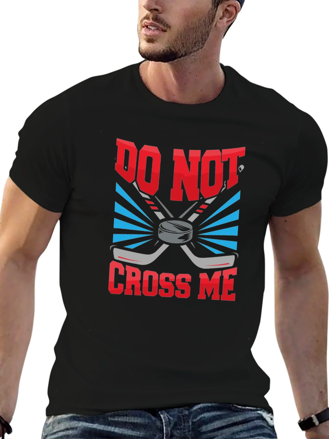 Camiseta Negra Do Not Cross Me Hockey