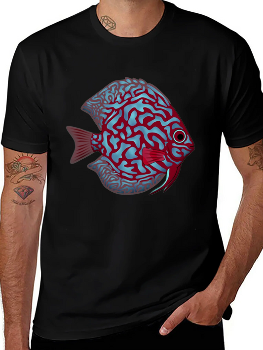 Rebbecca Cool Graphic Fish Print Black Tee