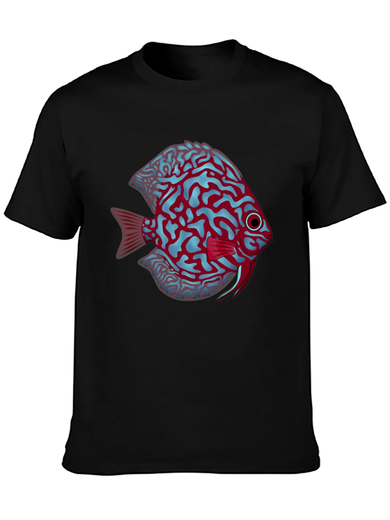 Rebbecca Cool Graphic Fish Print Black Tee