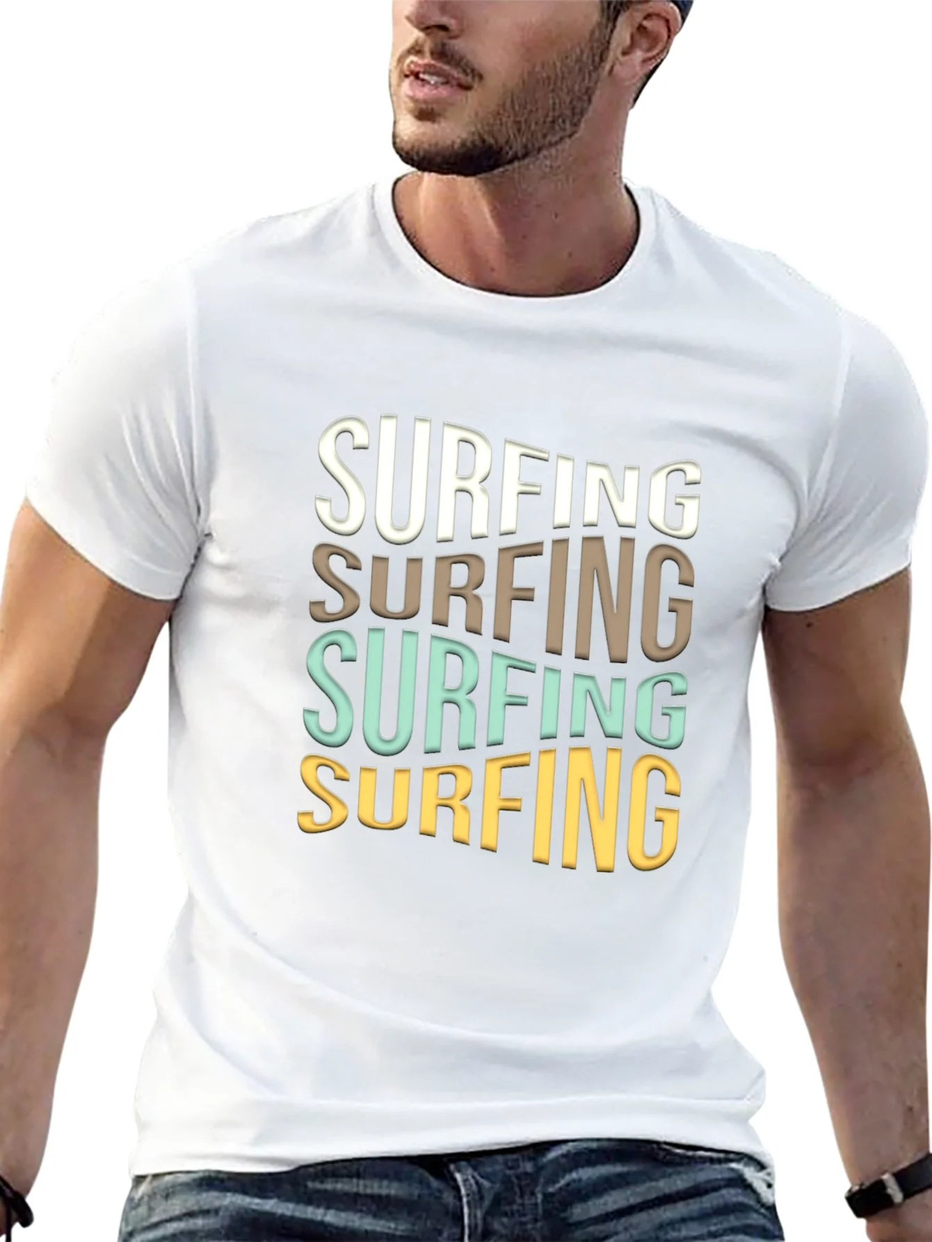 Camiseta Negra Surfing Estilo Retro