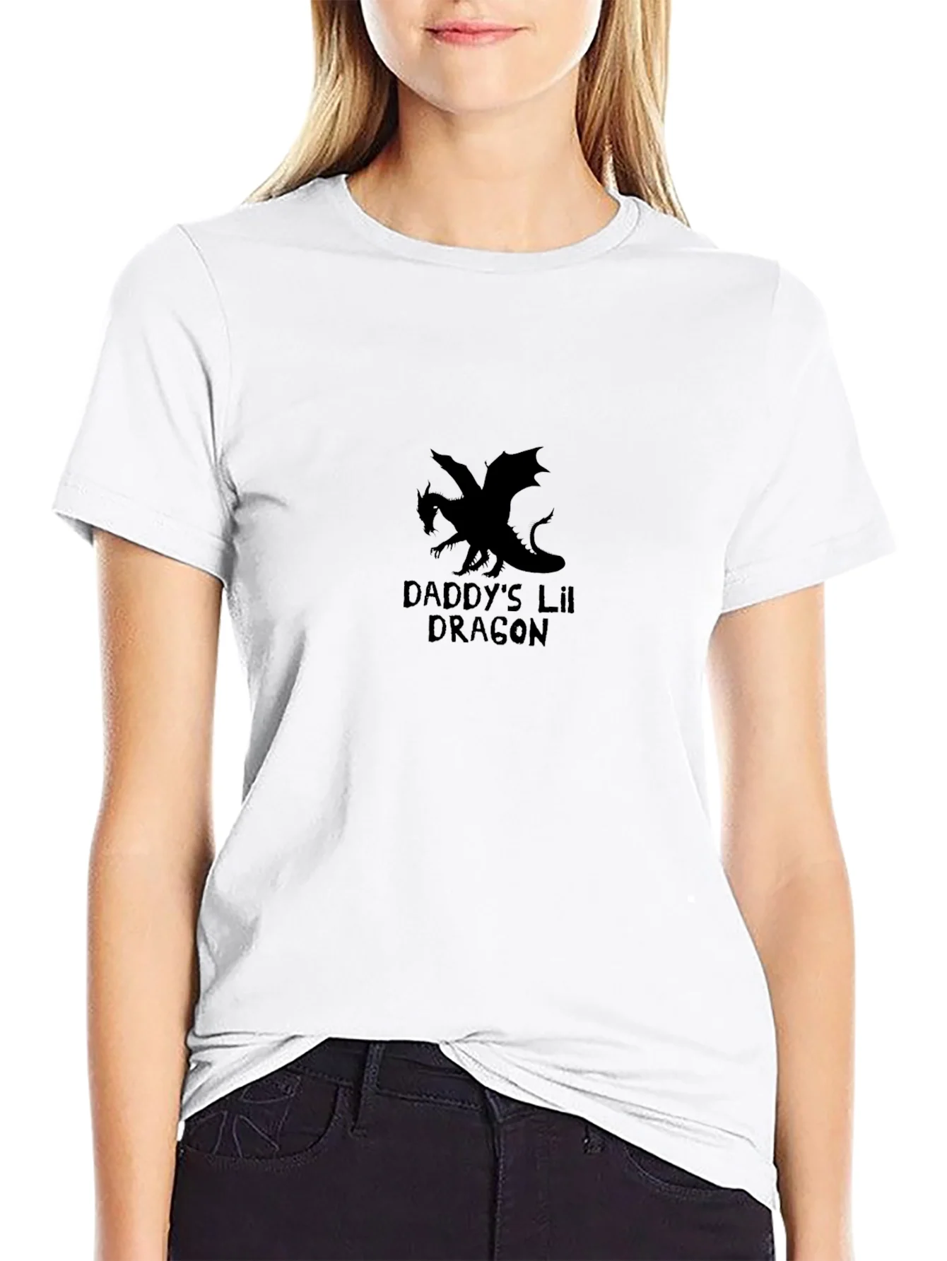 Camiseta Negra Daddys Lil Dragon para Hombre