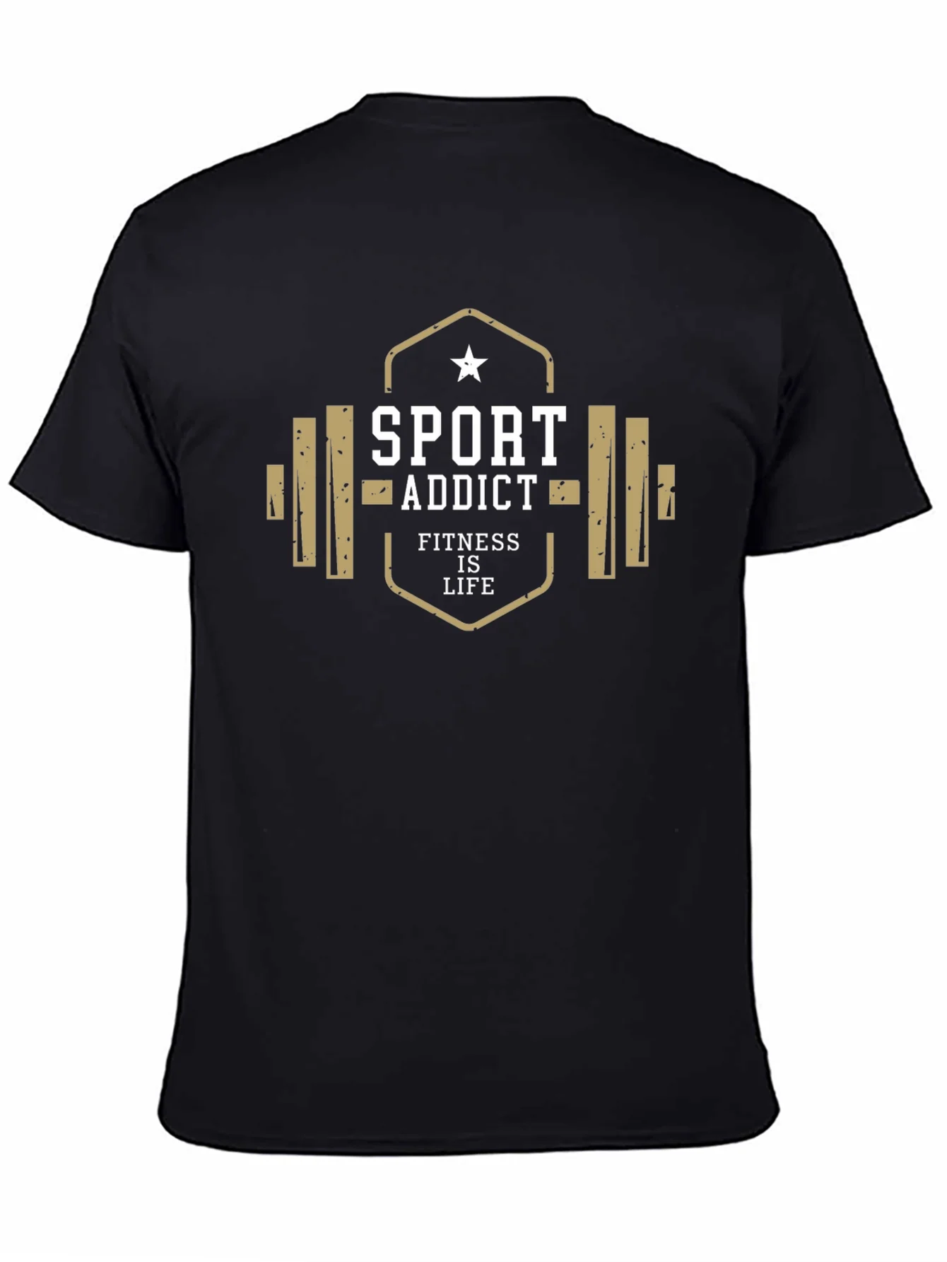 Camiseta Hombre Negra Sport Addict
