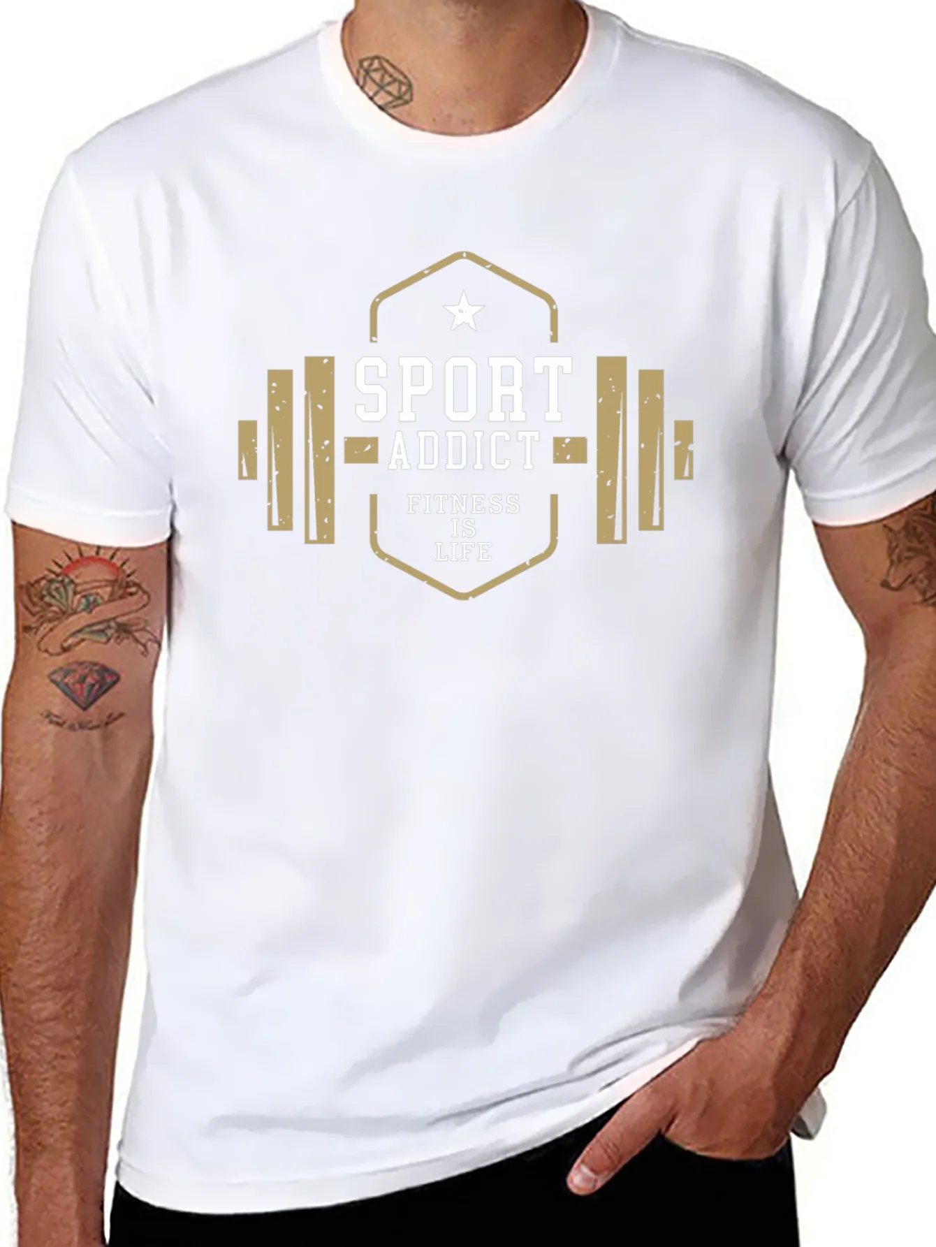 Camiseta Hombre Negra Sport Addict