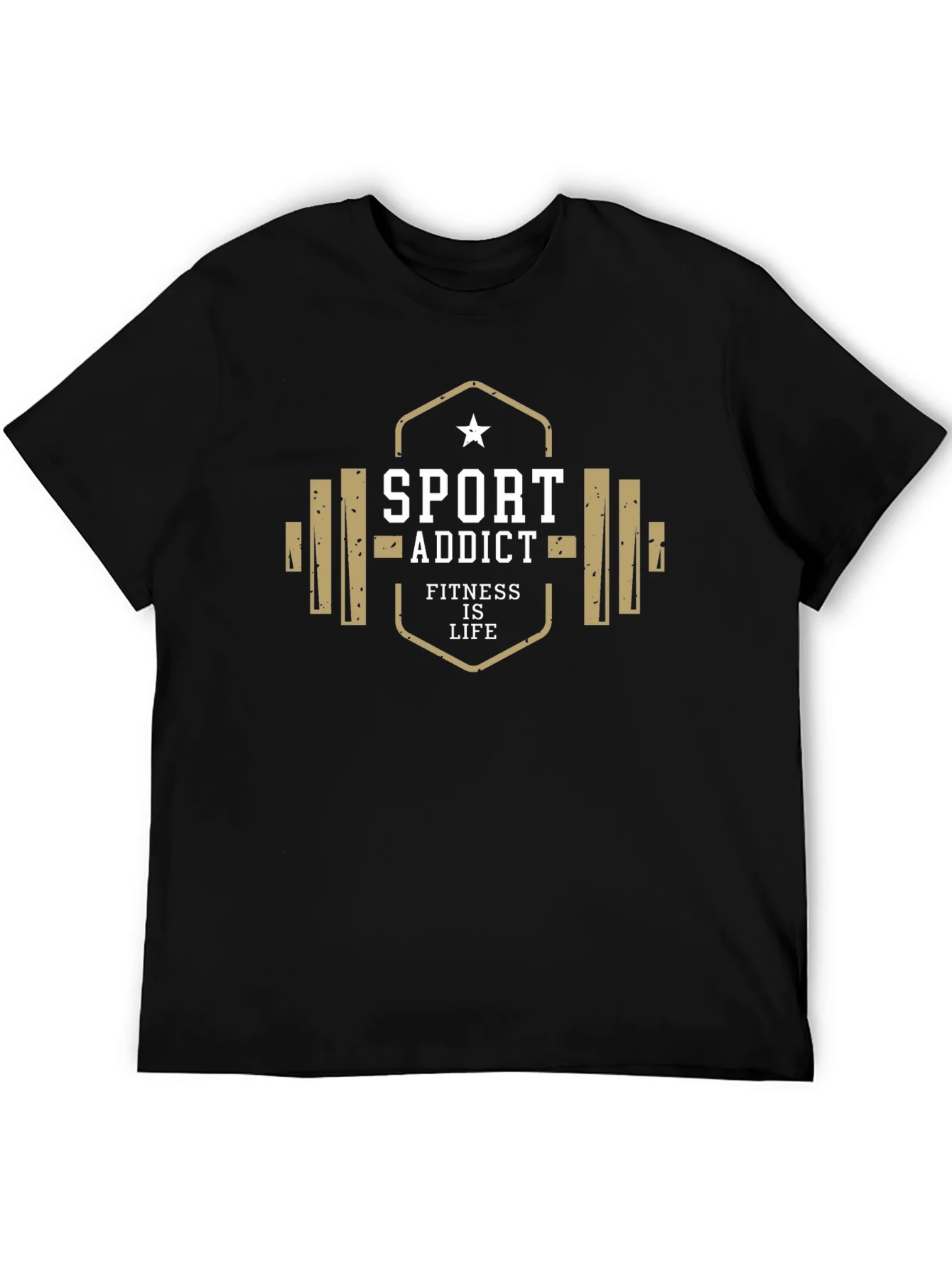 Camiseta Hombre Negra Sport Addict