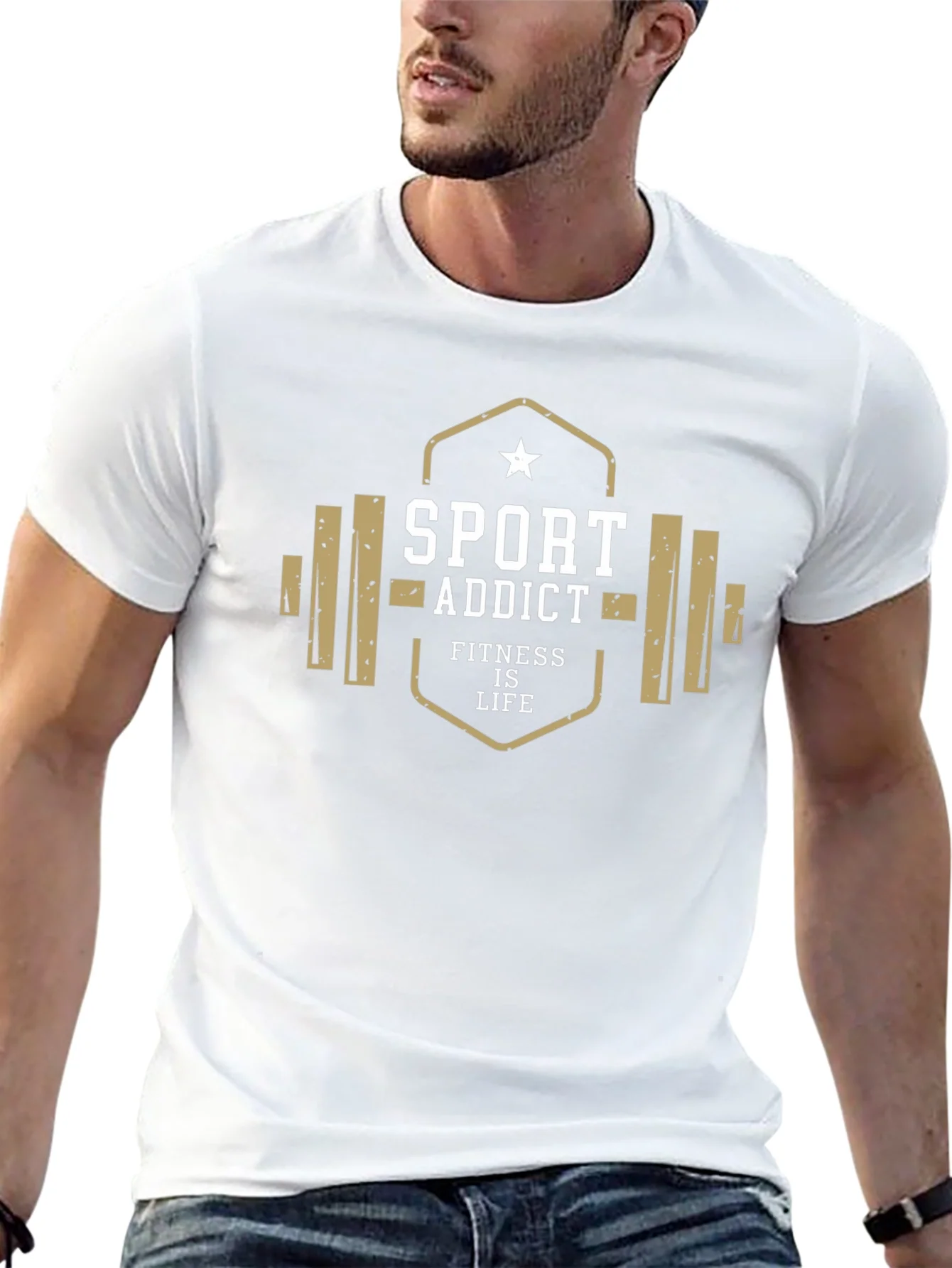Camiseta Hombre Negra Sport Addict