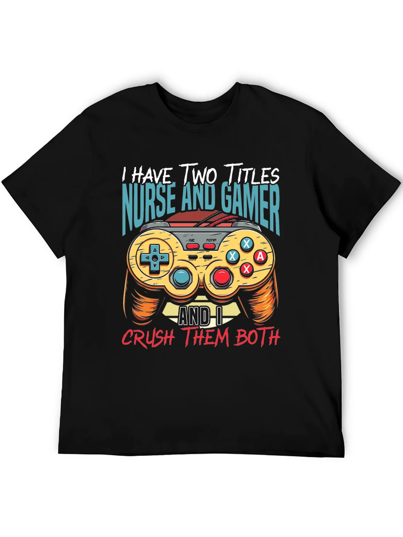 Camiseta Negra: Enfermera y Gamer - ?Doble T¨ªtulo!