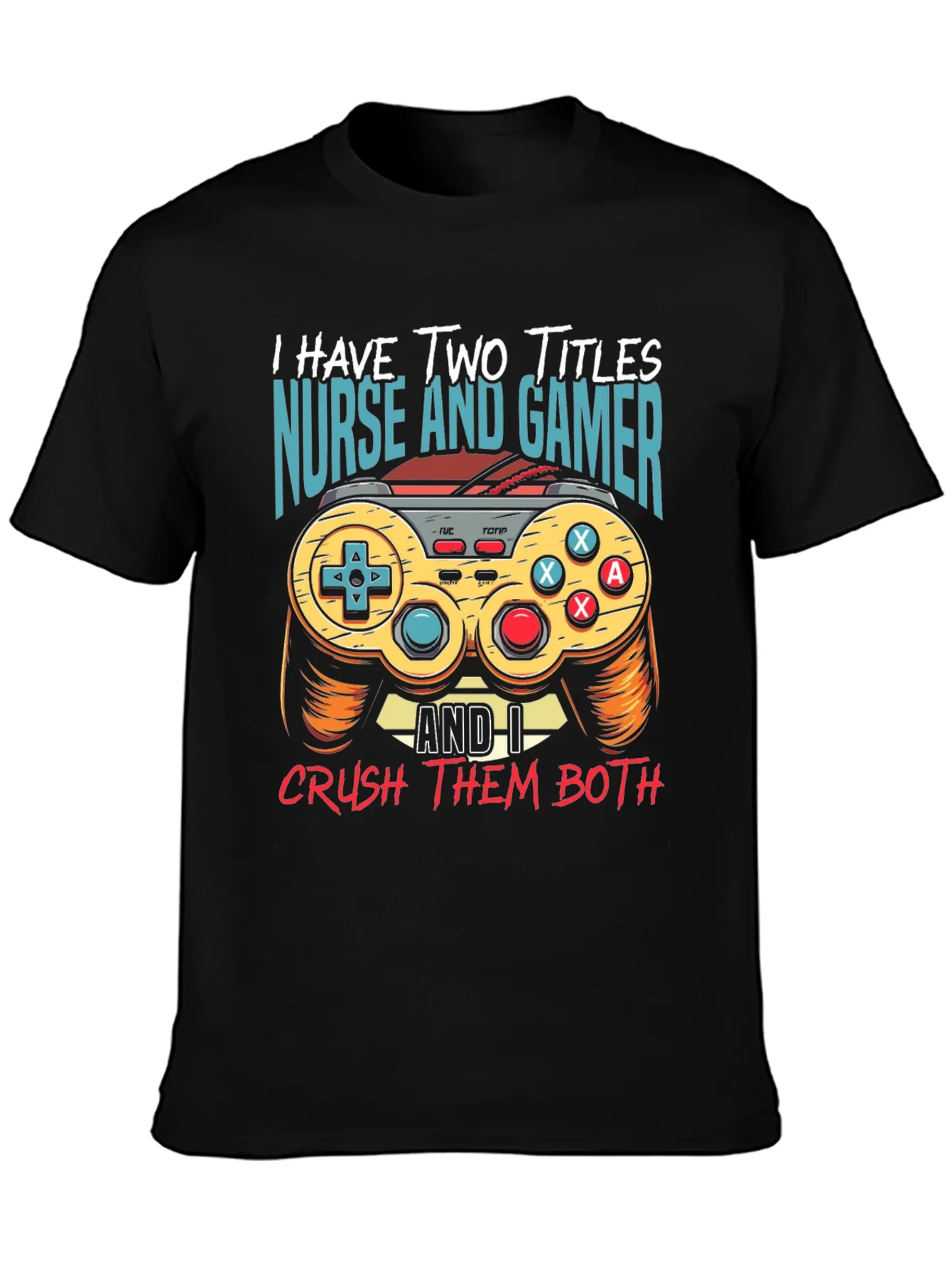 Camiseta Negra: Enfermera y Gamer - ?Doble T¨ªtulo!
