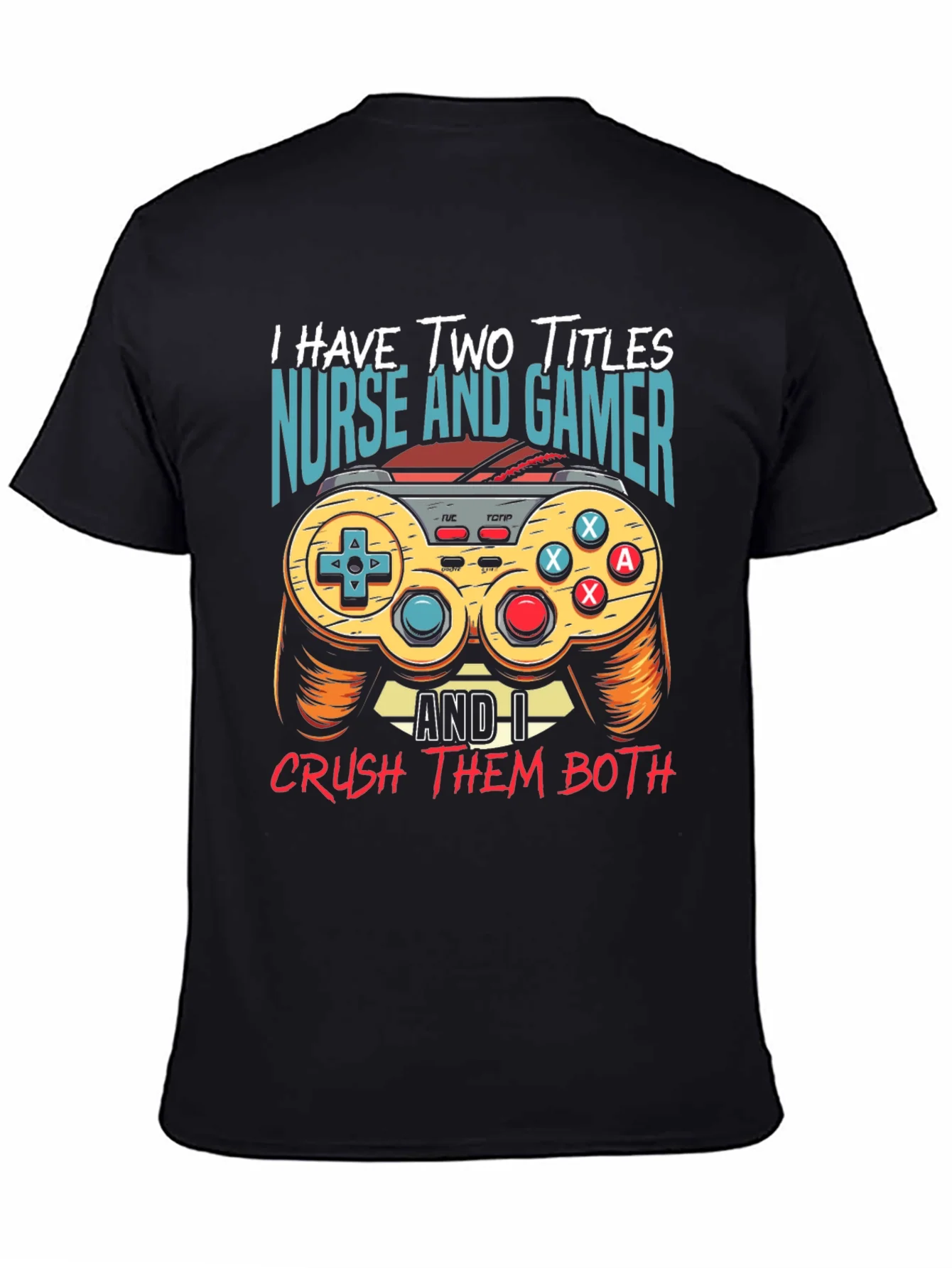 Camiseta Negra: Enfermera y Gamer - ?Doble T¨ªtulo!