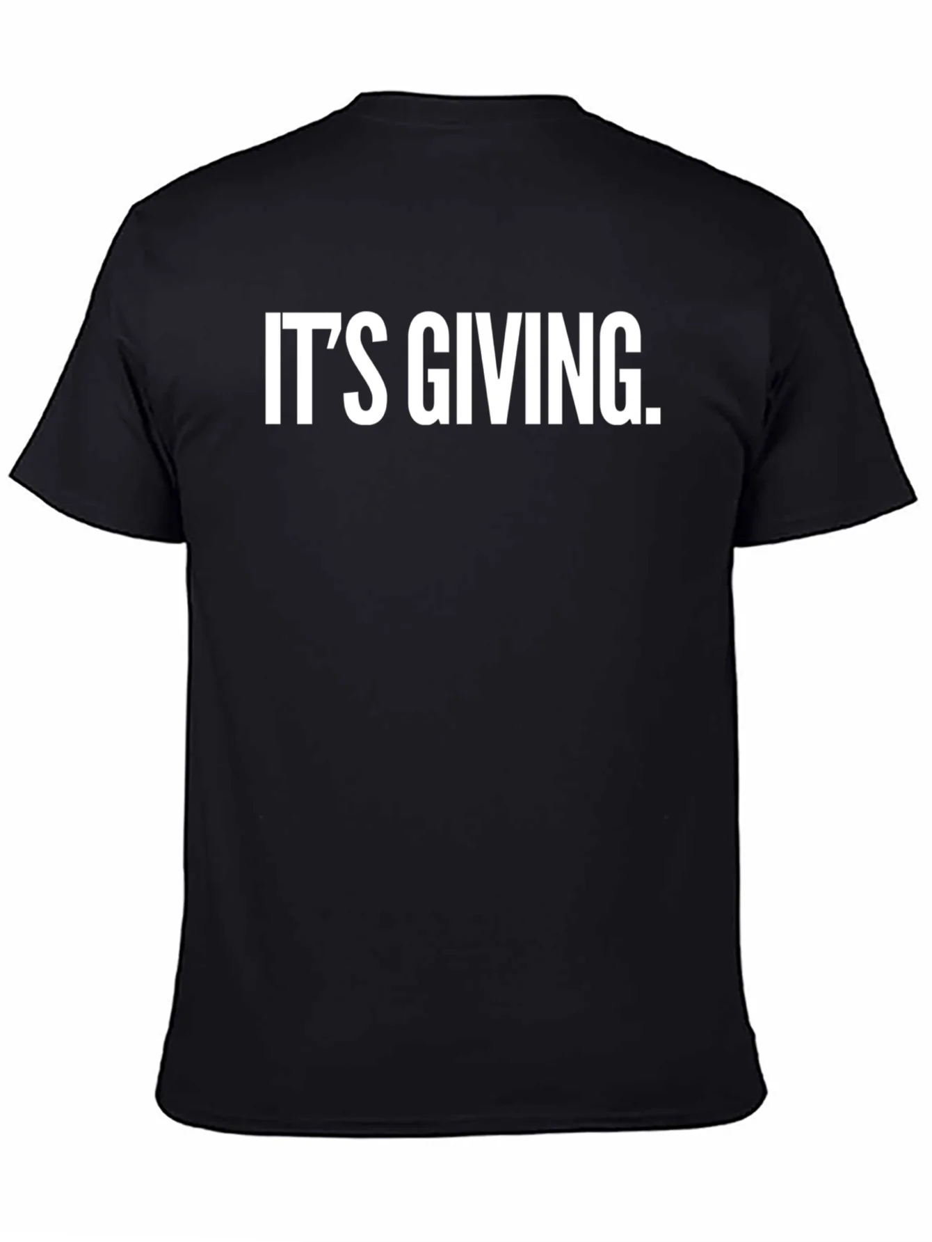Camiseta Negra con Texto ITS GIVING
