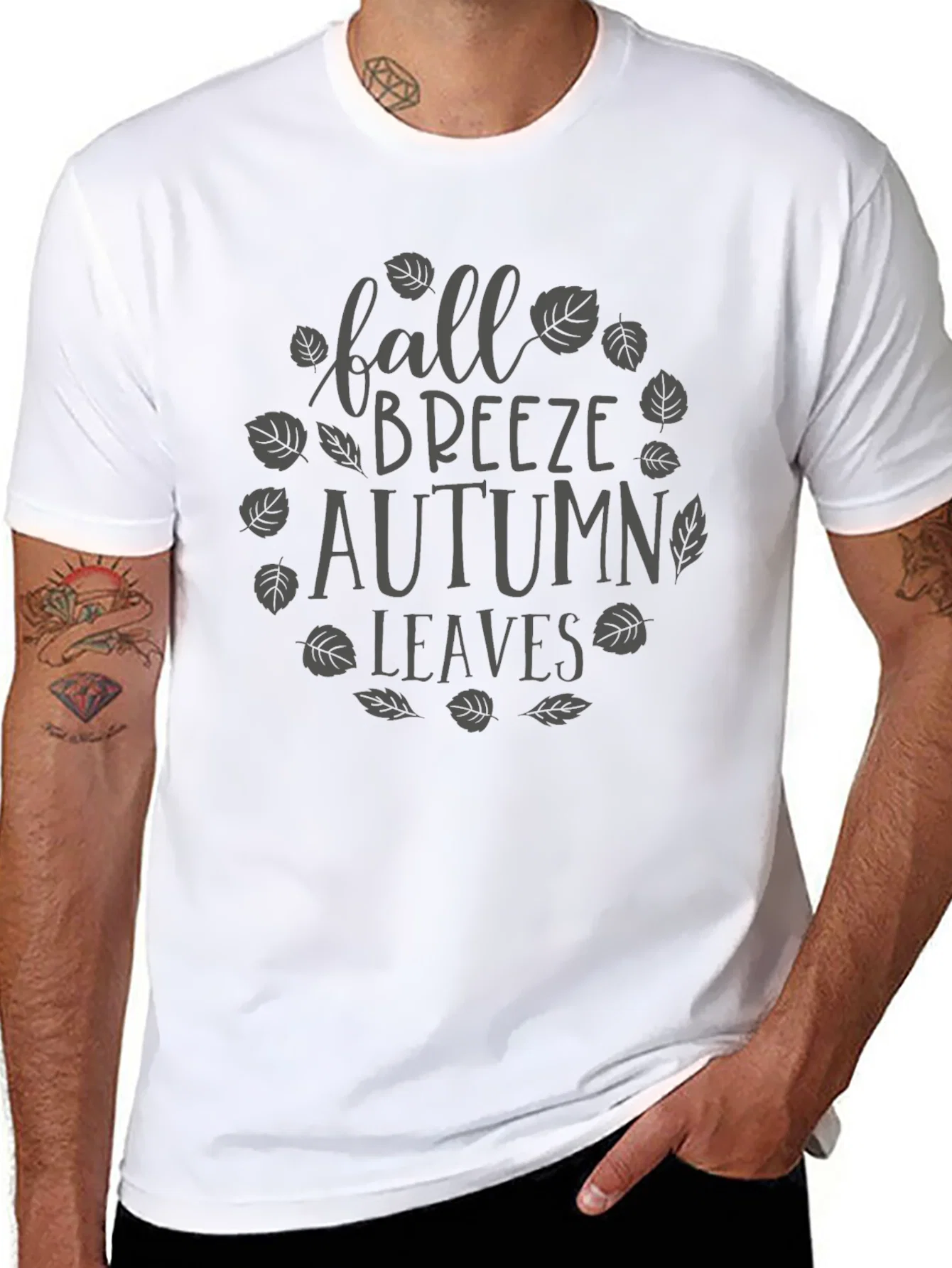 Rebbecca Fall Breeze Autumn Leaves Graphic T-Shirt