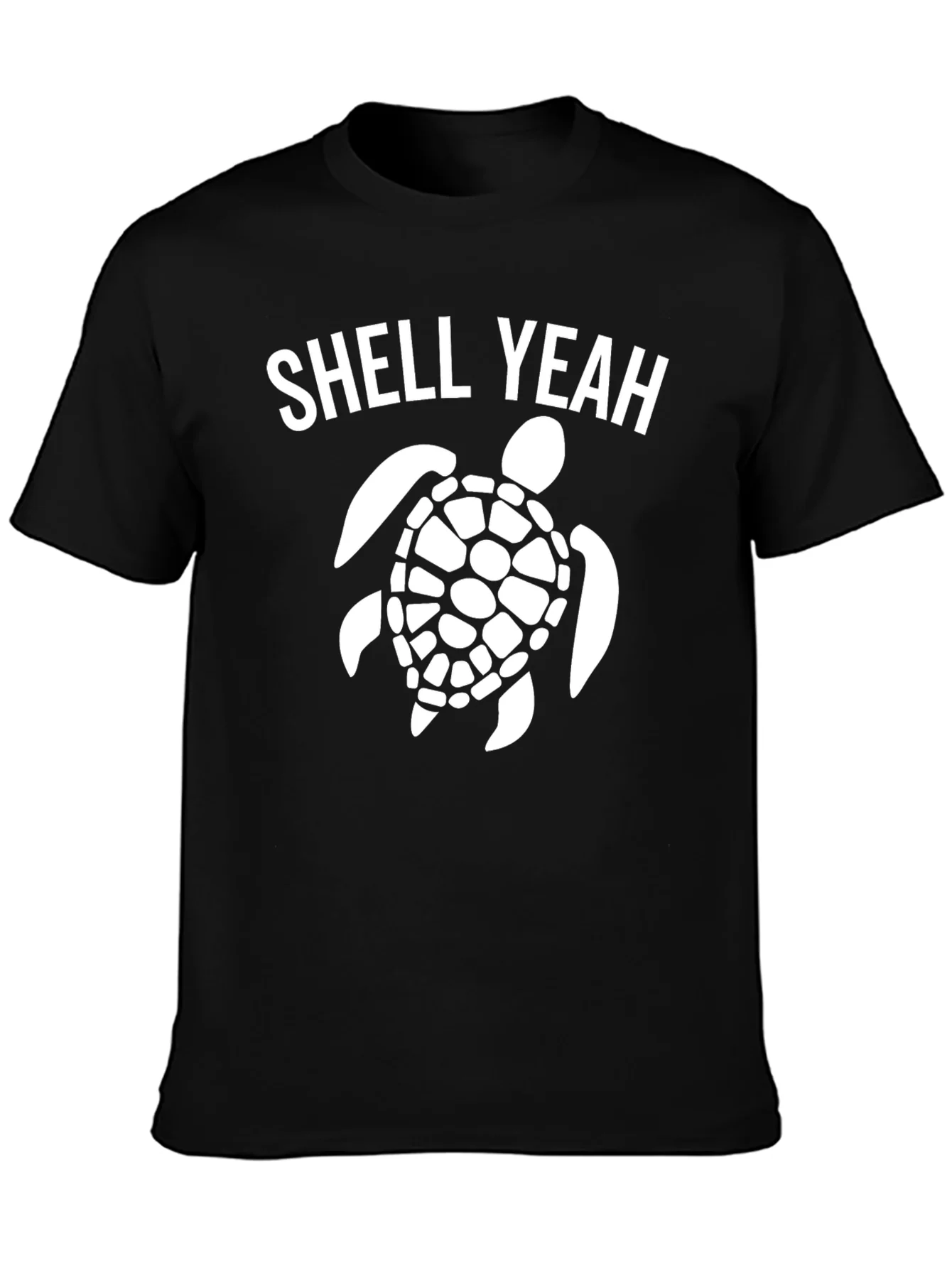 Camiseta Negra Shell Yeah con Dise?o de Tortuga
