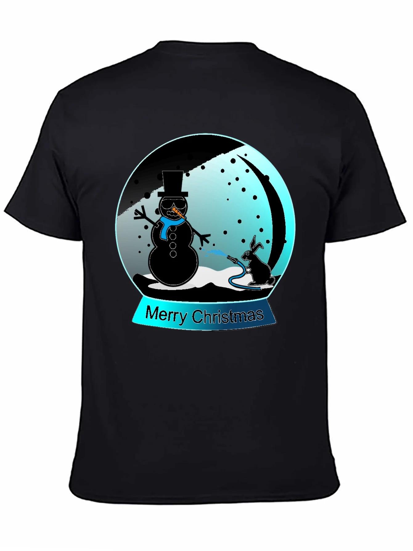 Camiseta Navide?a con Mu?eco de Nieve y Conejo