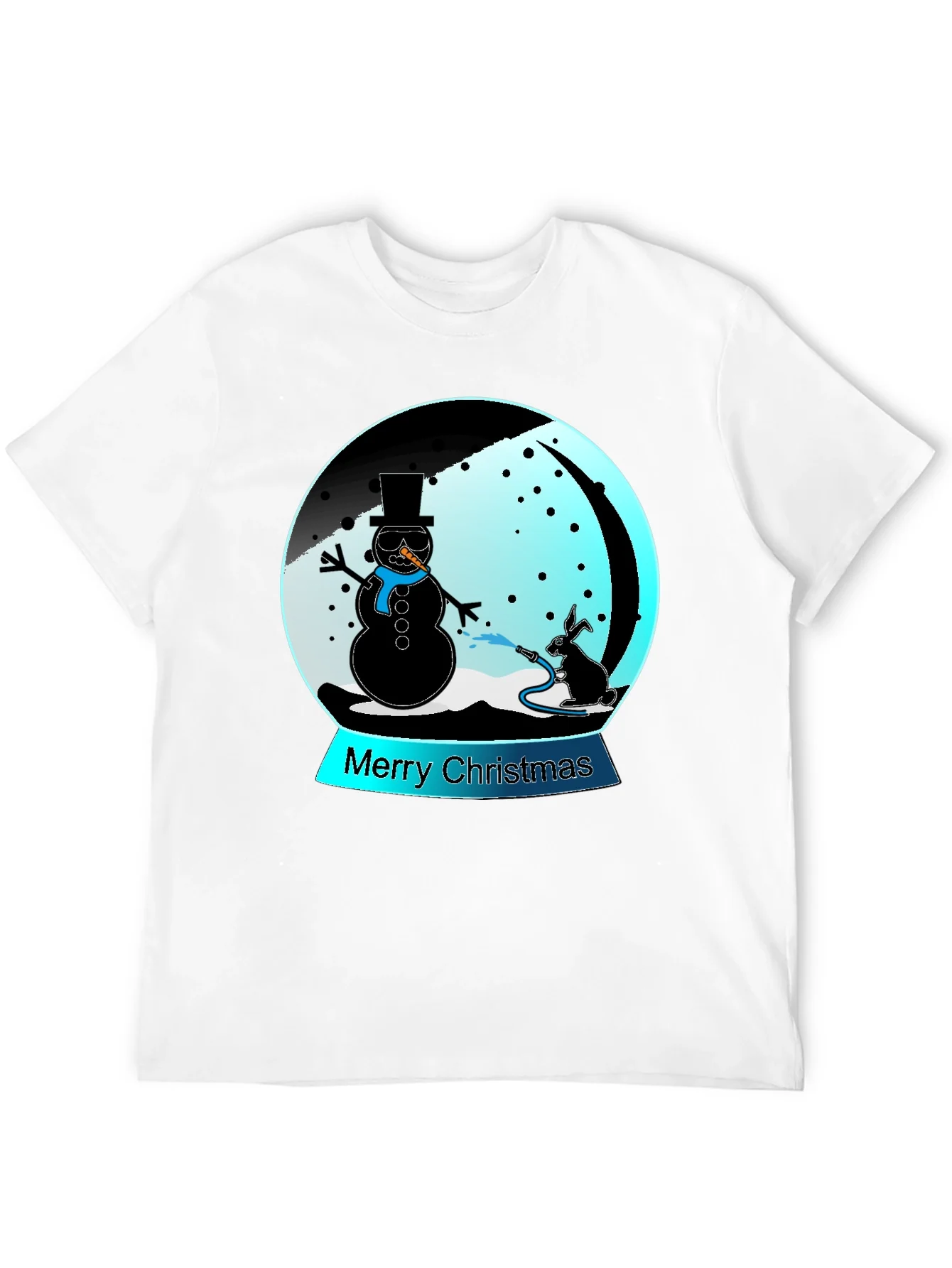 Camiseta Navide?a con Mu?eco de Nieve y Conejo