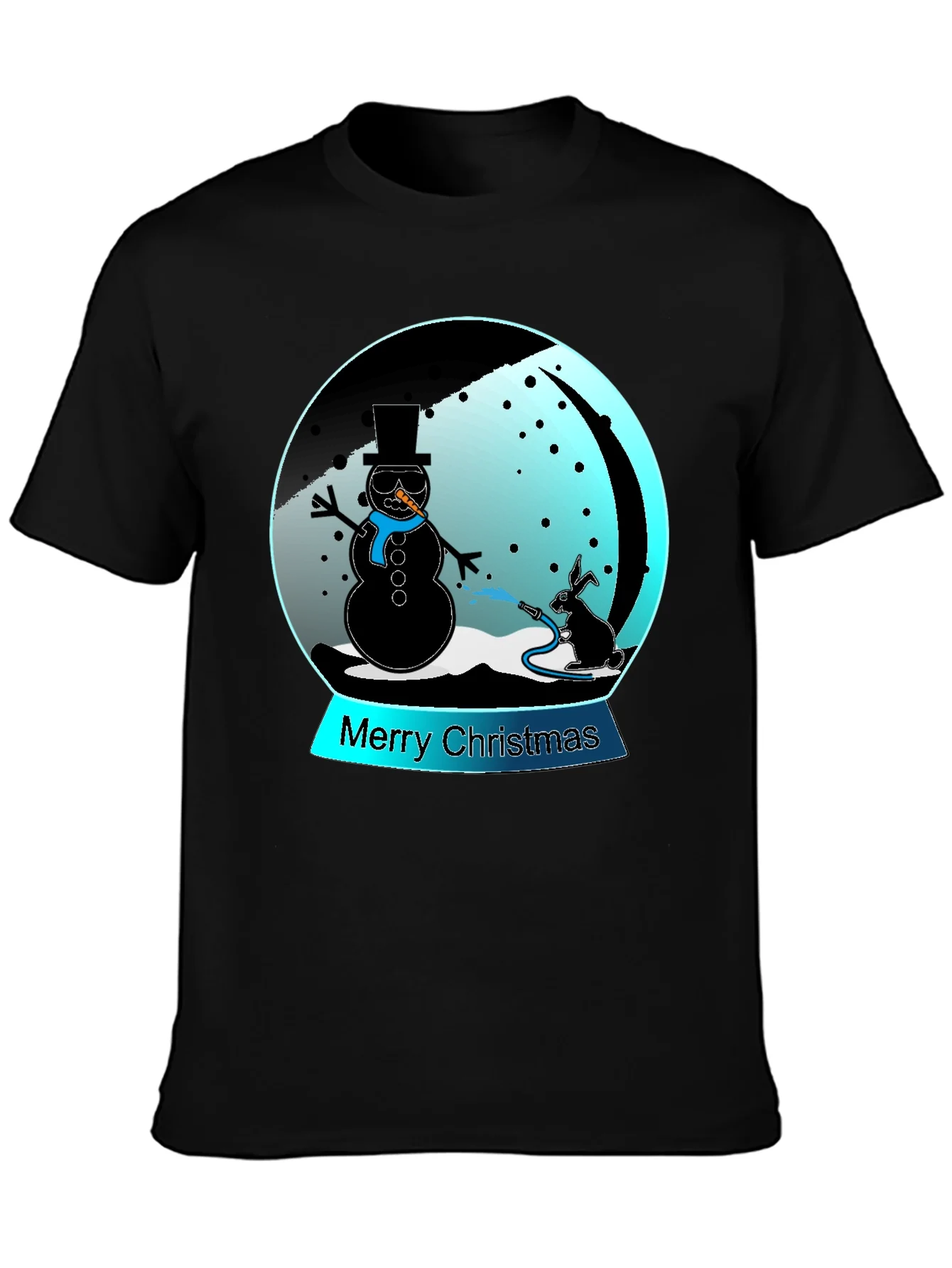 Camiseta Navide?a con Mu?eco de Nieve y Conejo