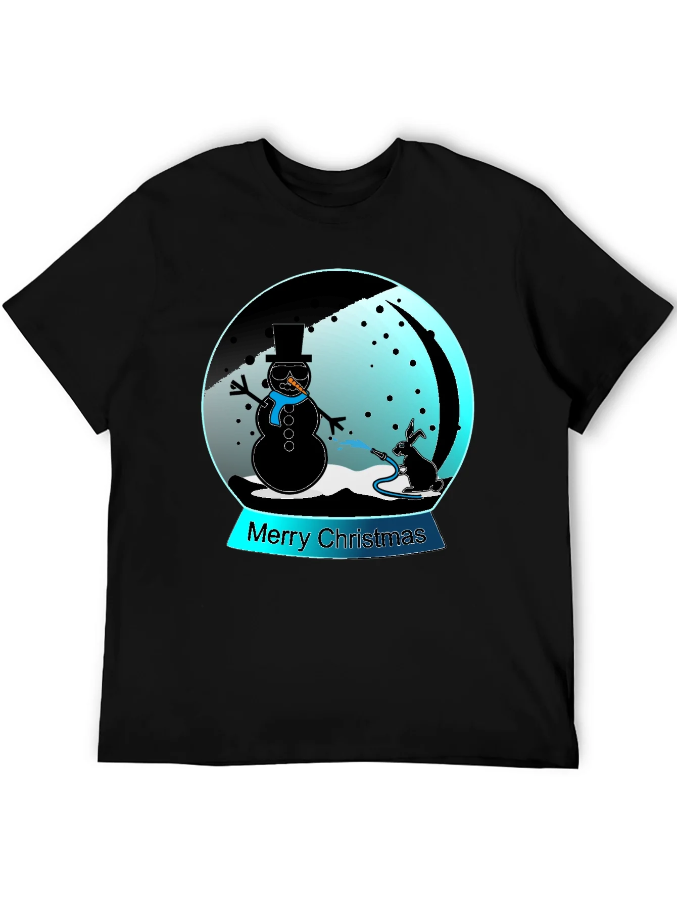 Camiseta Navide?a con Mu?eco de Nieve y Conejo
