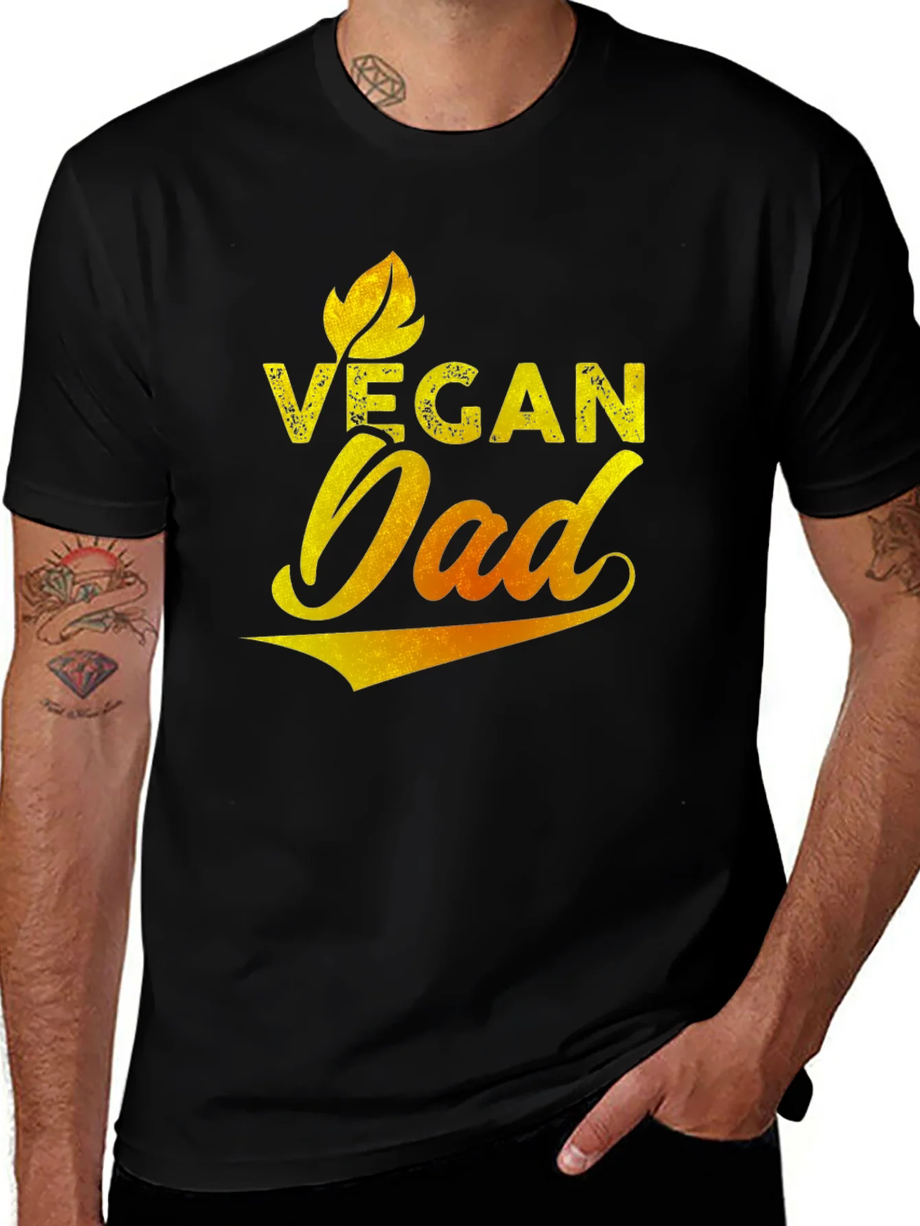 Rebbecca Vegan Dad Graphic Tee - Black T-Shirt