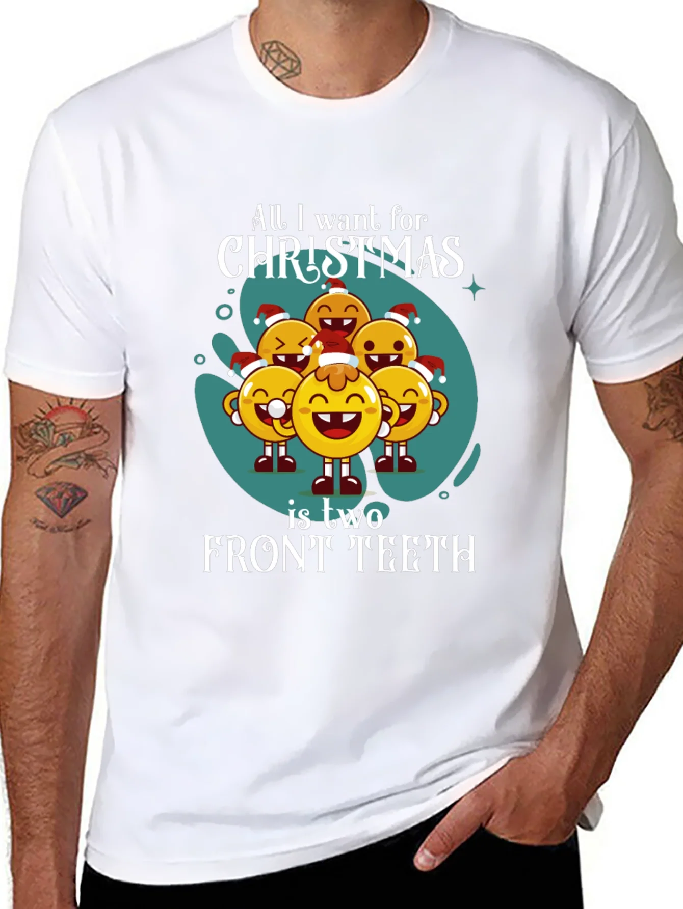Camiseta Navide?a con Emojis - Quiero Dos Dientes