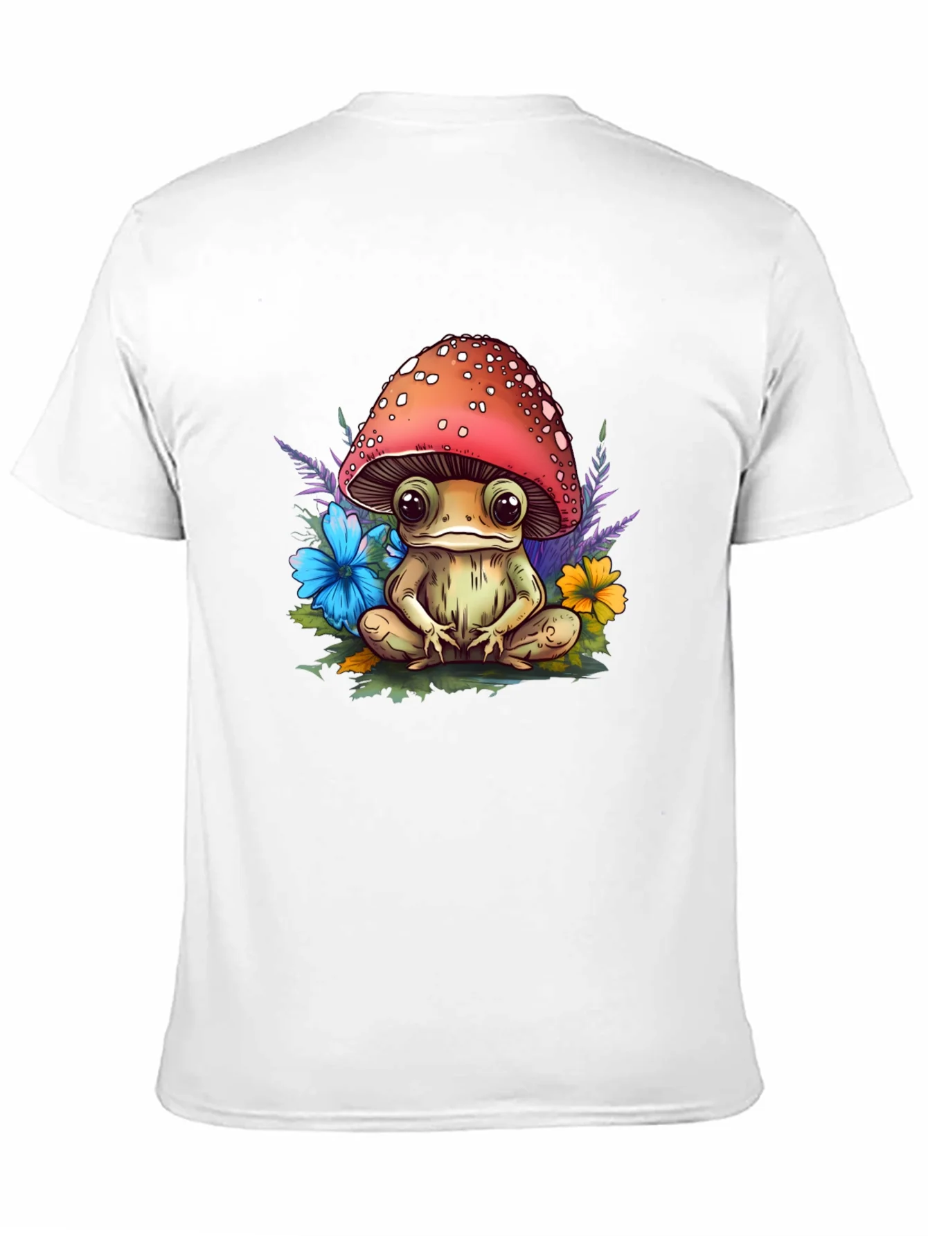 Camiseta Negra con Rana Bajo Hongo