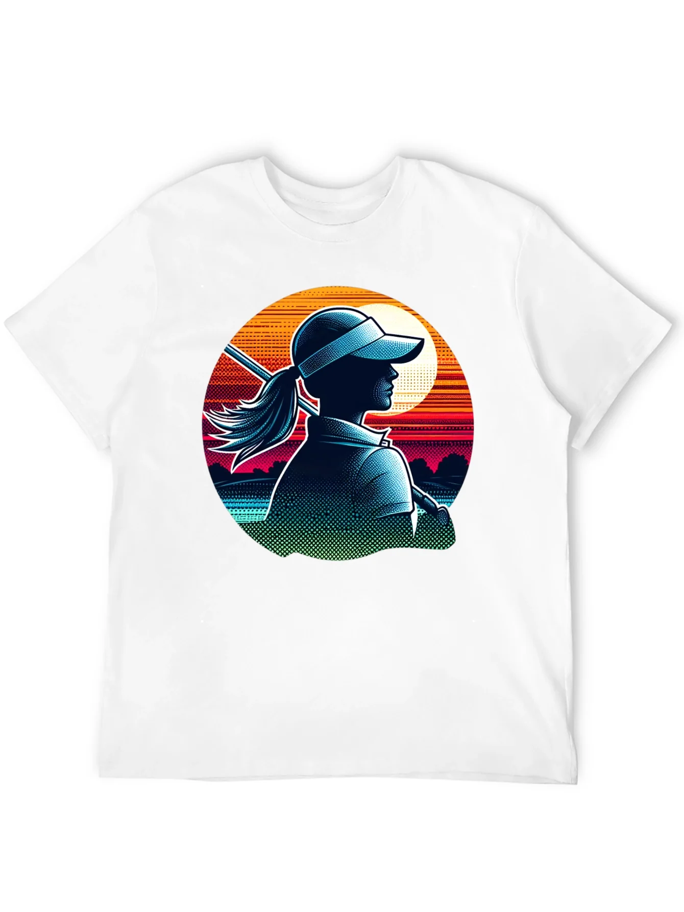 Rebbecca Golf Girl T-Shirt: Sunset Silhouette