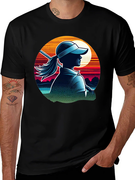 Rebbecca Golf Girl T-Shirt: Sunset Silhouette