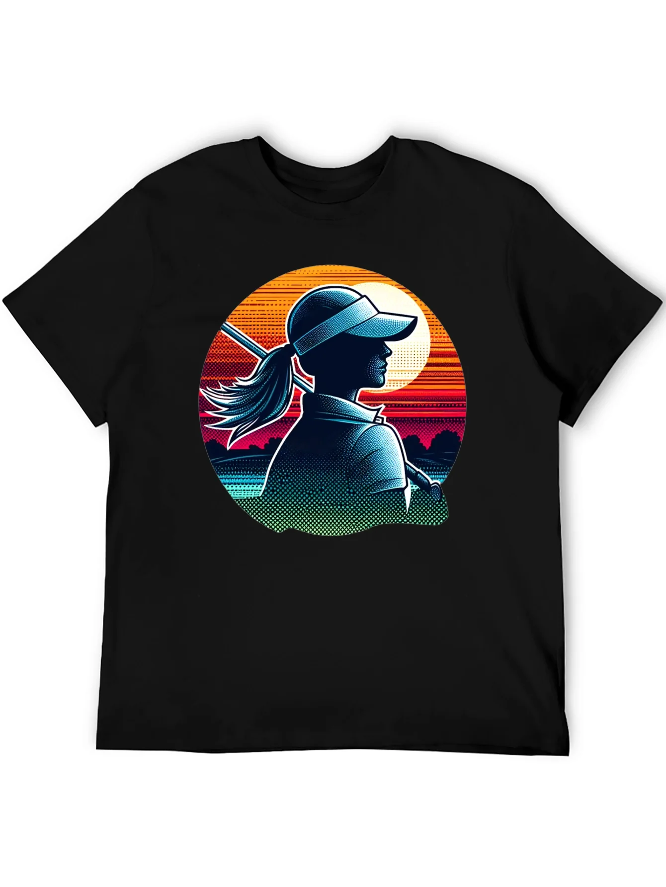 Rebbecca Golf Girl T-Shirt: Sunset Silhouette