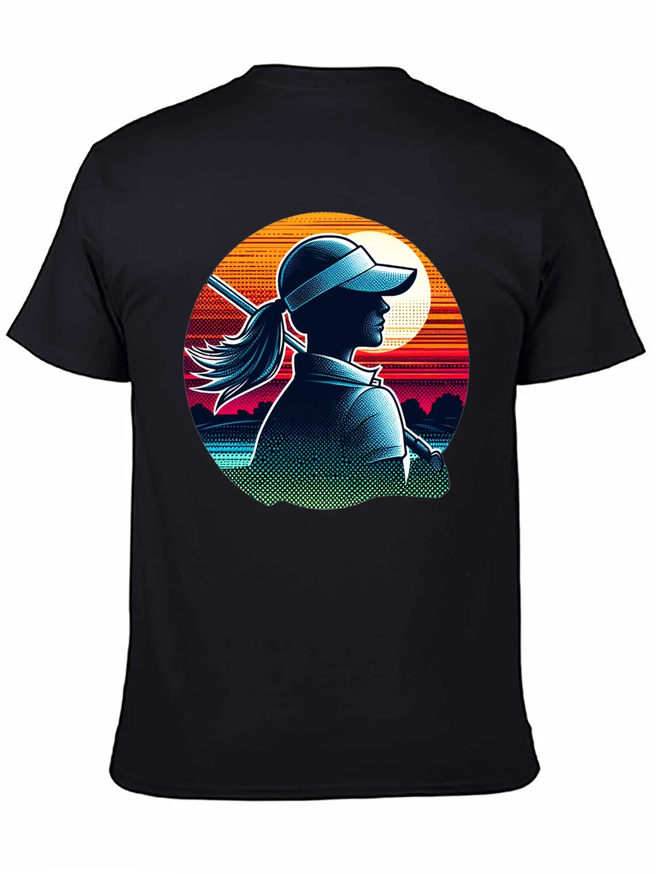 Rebbecca Golf Girl T-Shirt: Sunset Silhouette