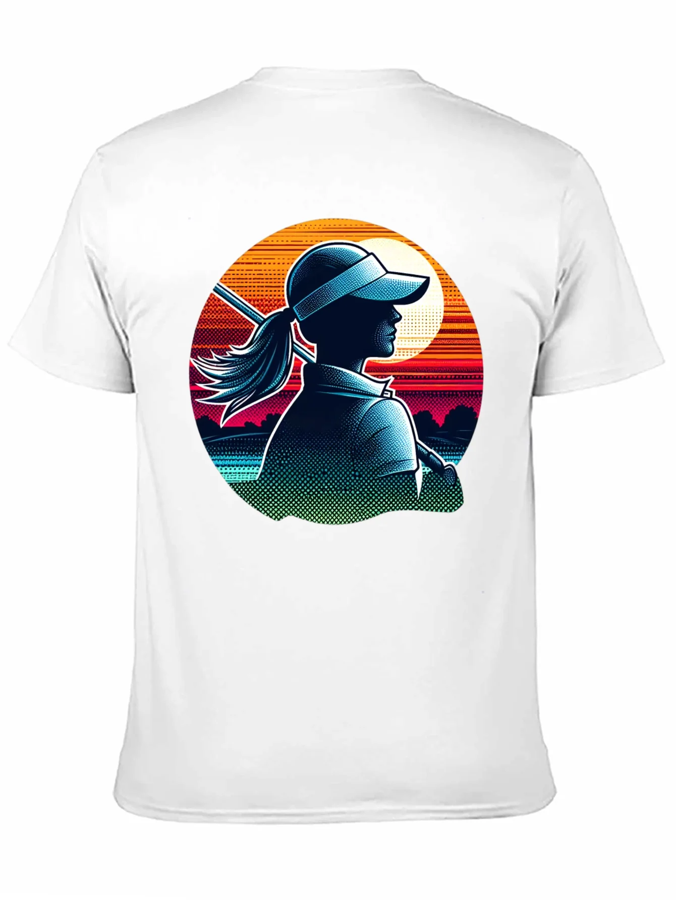 Rebbecca Golf Girl T-Shirt: Sunset Silhouette