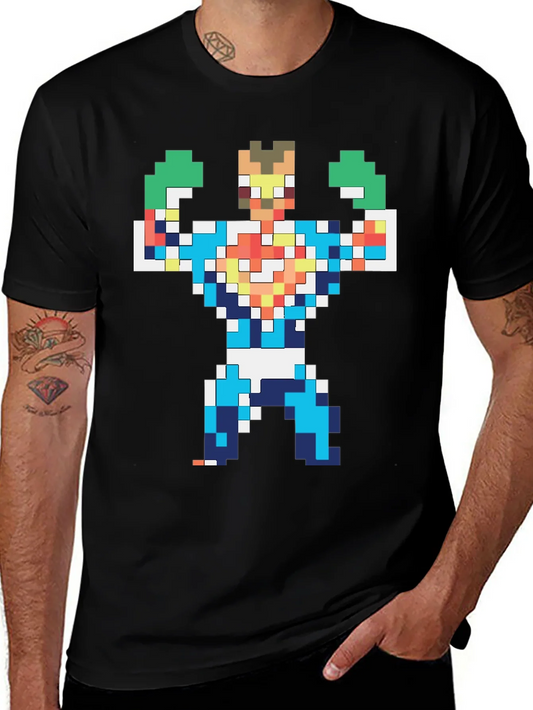 Rebbecca Pixelated Hero Graphic T-Shirt - Retro Gaming Style