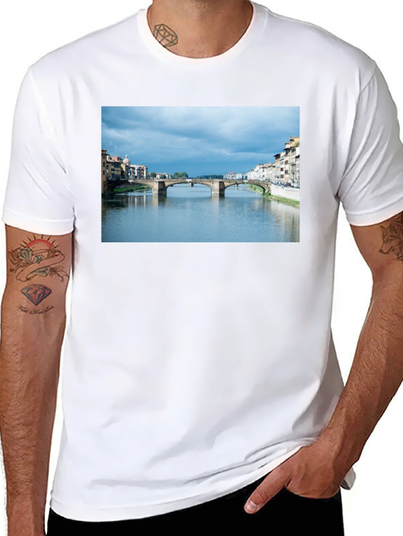 Camiseta Negra con Vista a Florencia