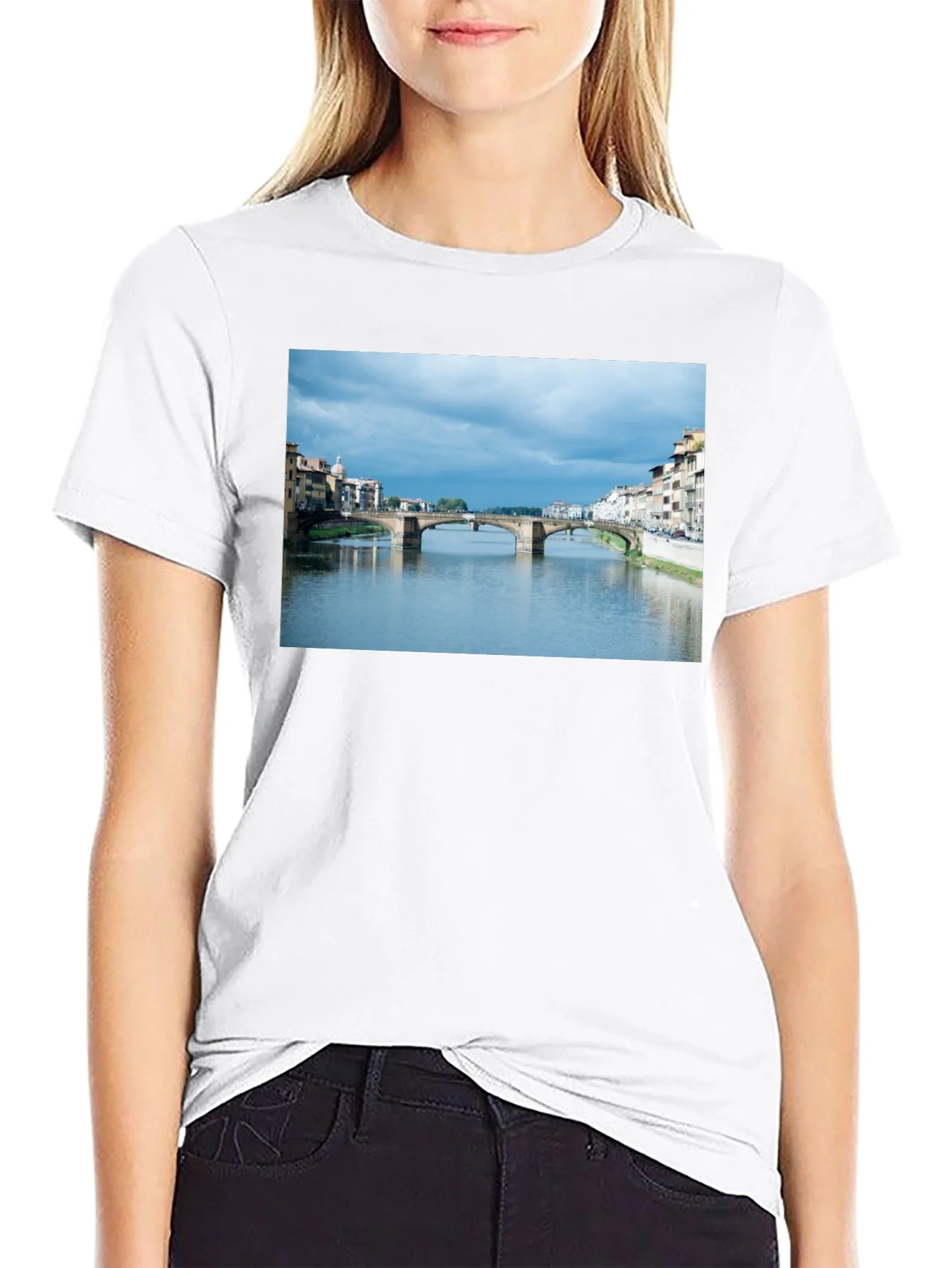 Camiseta Negra con Vista a Florencia