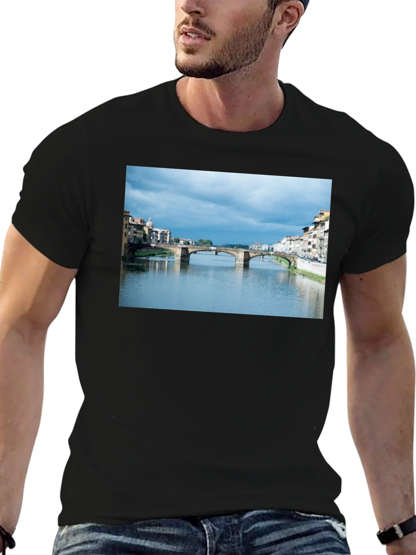 Camiseta Negra con Vista a Florencia