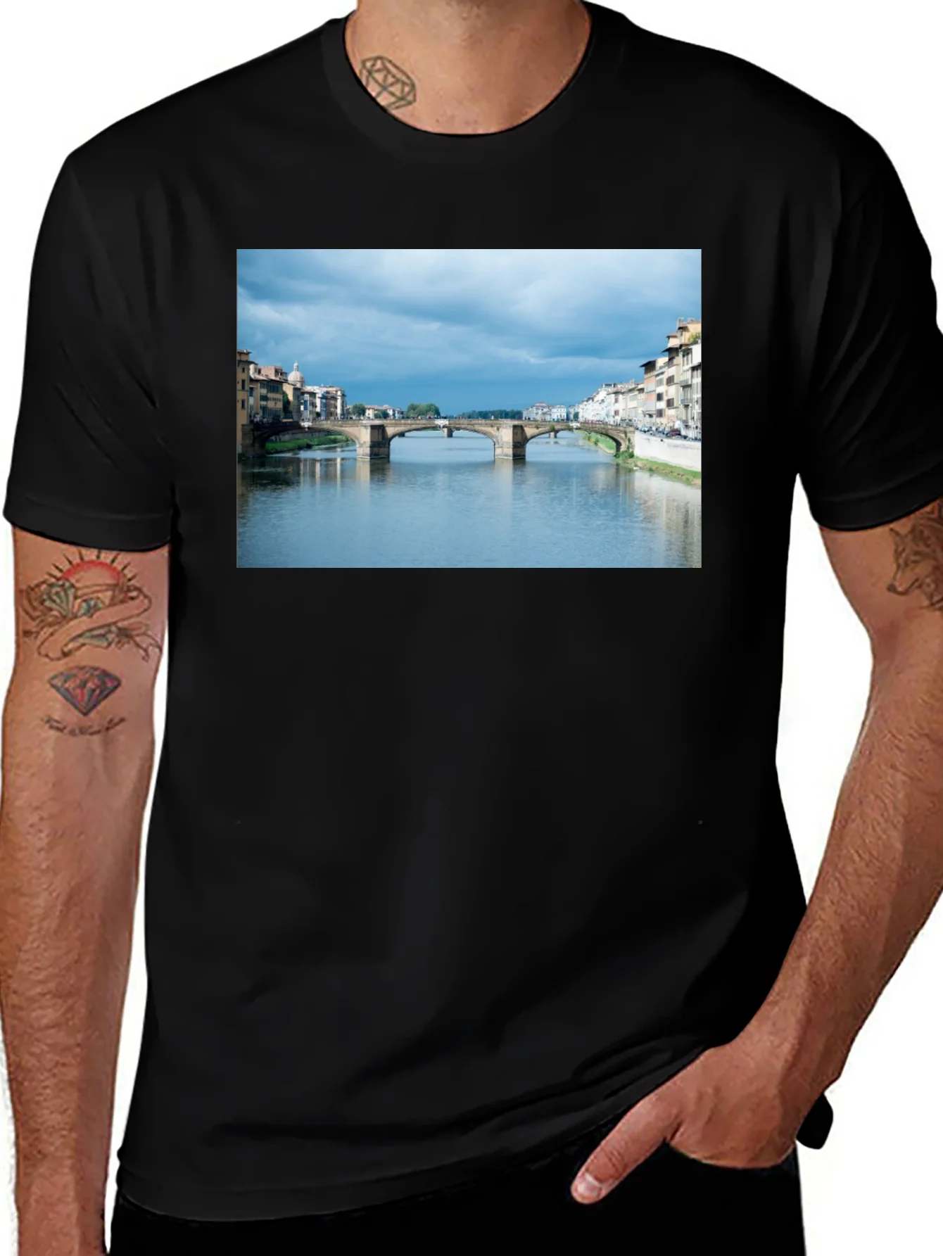 Camiseta Negra con Vista a Florencia