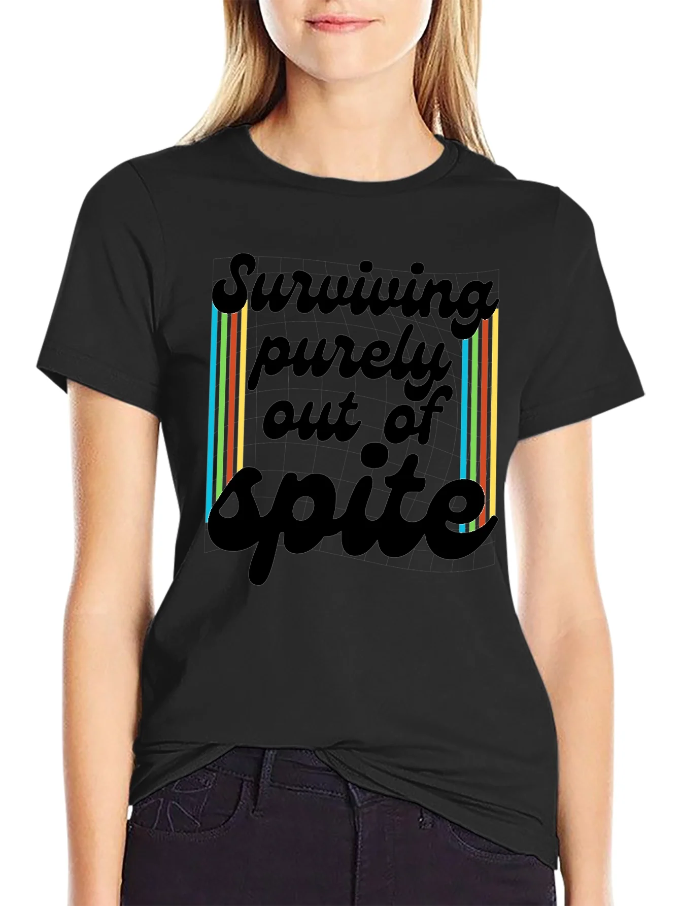 Rebbecca Surviving Spite T-Shirt - Black Casual Tee