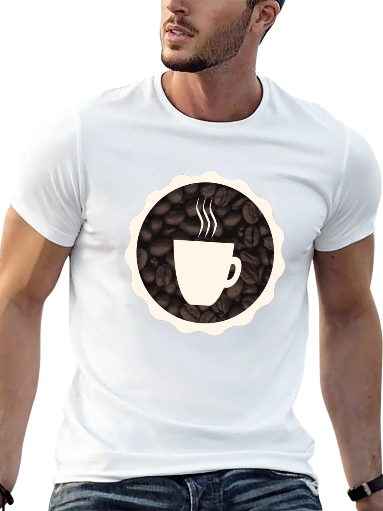 Camiseta Negra: Dise?o Caf¨¦ Caliente