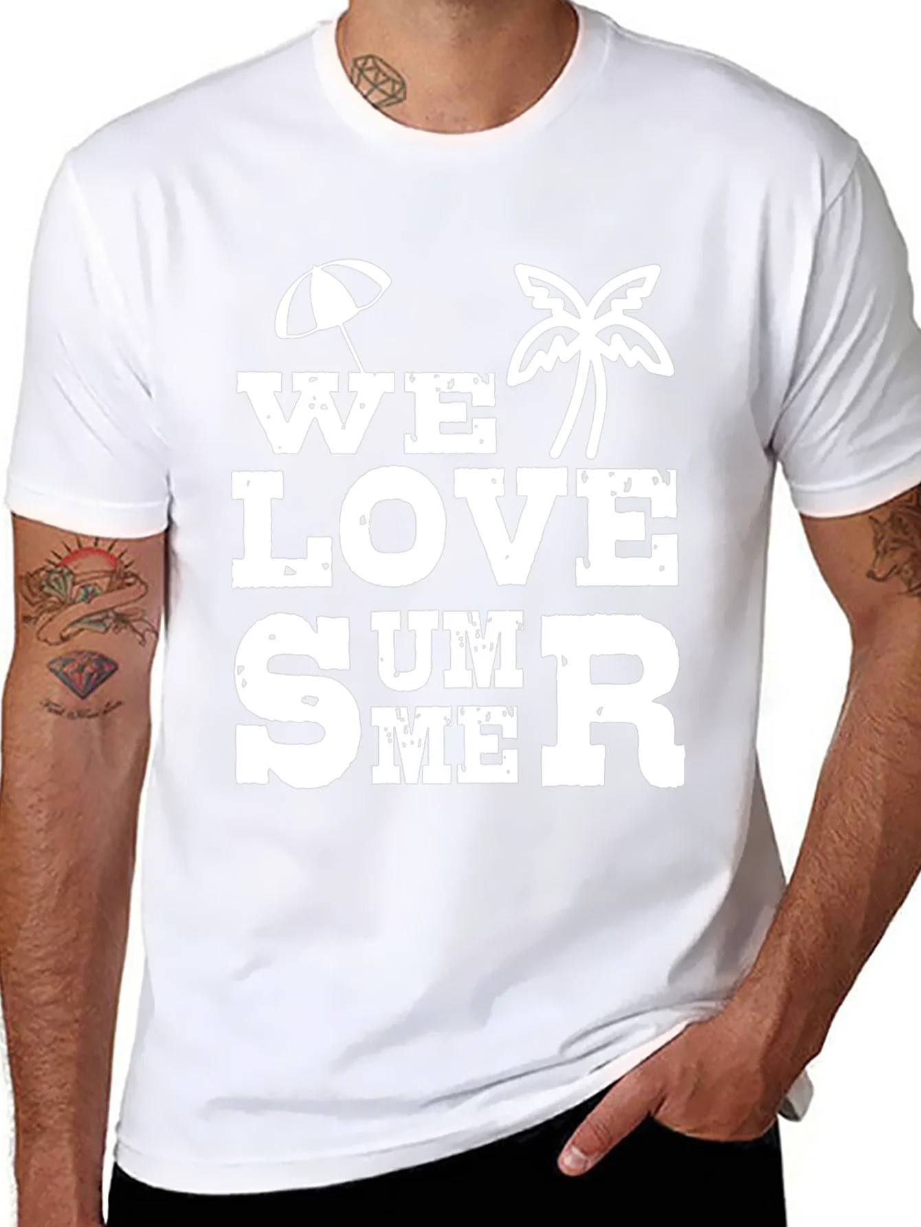 Camiseta Negra con Dise?o Veraniego We Love Summer