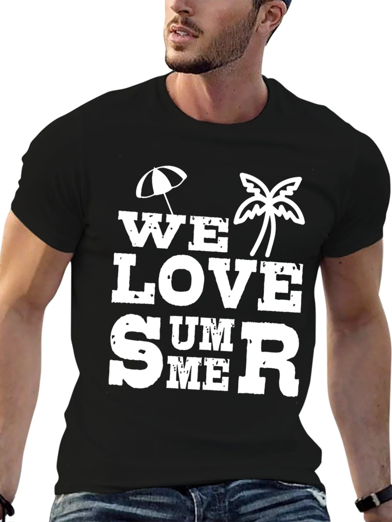 Camiseta Negra con Dise?o Veraniego We Love Summer