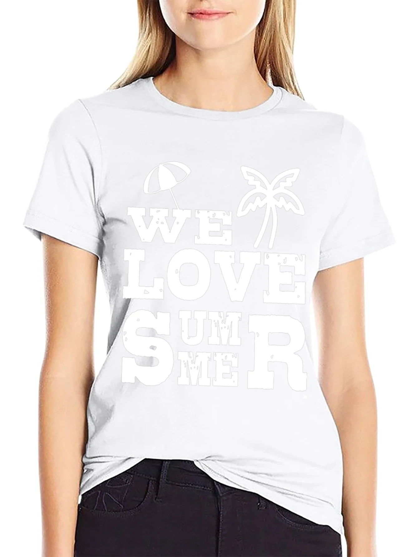 Camiseta Negra con Dise?o Veraniego We Love Summer