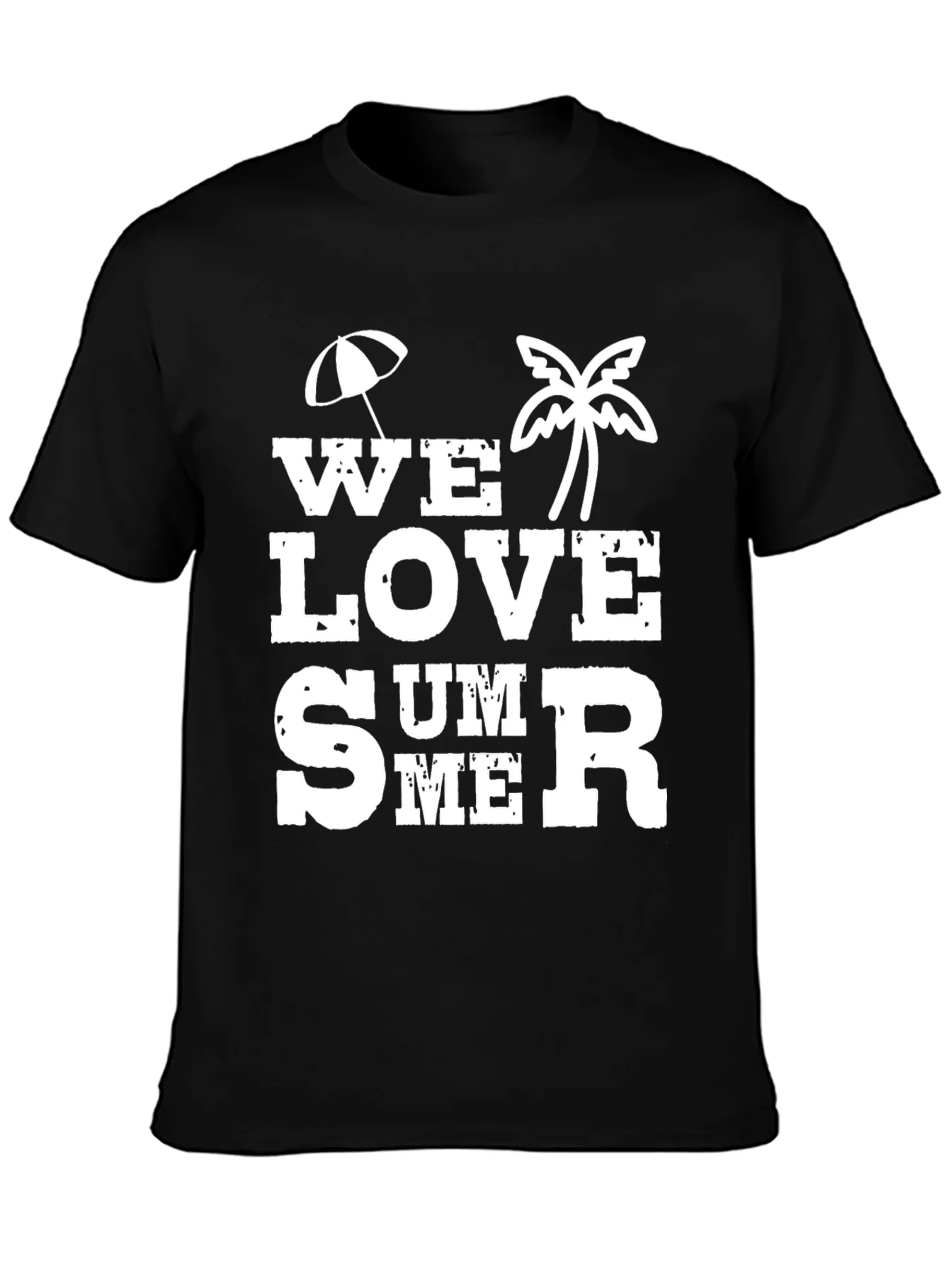 Camiseta Negra con Dise?o Veraniego We Love Summer
