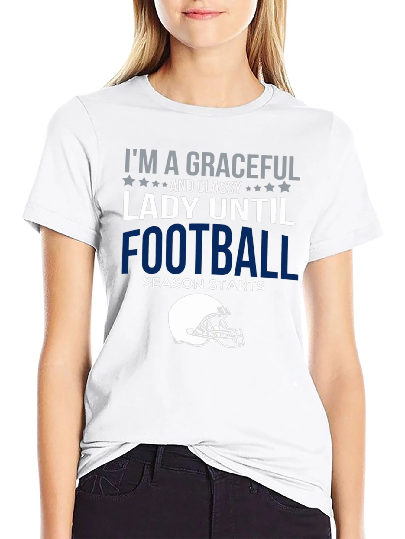 Camiseta Divertida Dama F¨²tbol Manga Corta